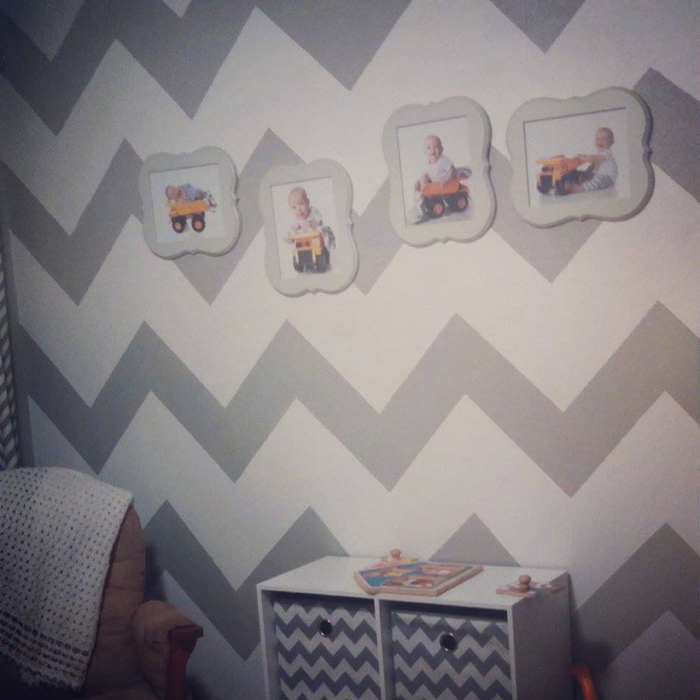 Look how Lacy displayed one of each of her Milestone's Photos!  You can really see how her son has grown in relation to the Tonka Truck.  So cute!