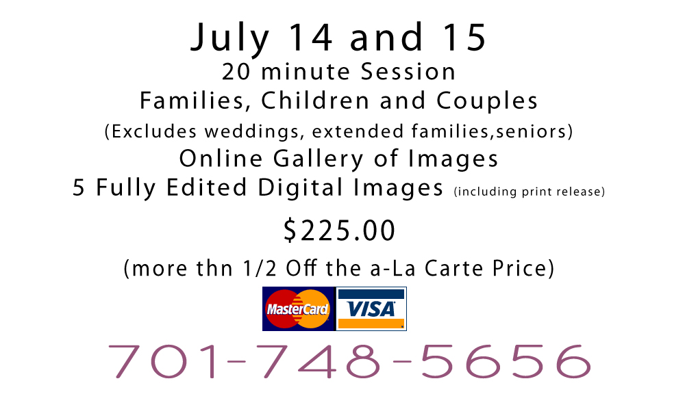 Summer Photo Session Pricing Details