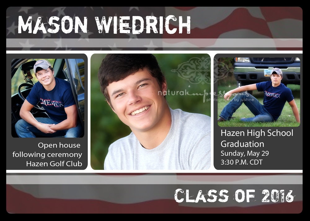 Senior patriotic graduation announcement