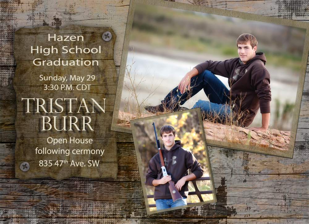 Rustic senior boy grad announcement