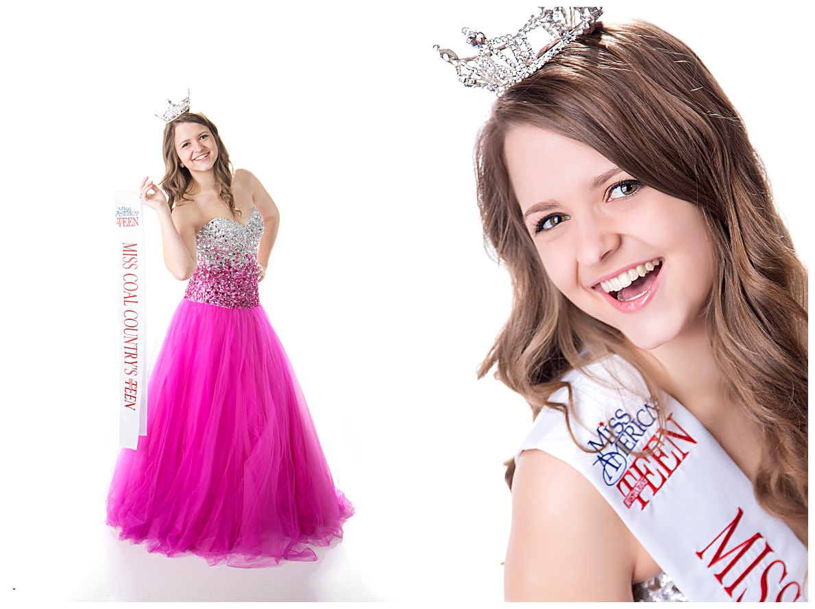 Teen outstanding teen title holder with crown and sash close up