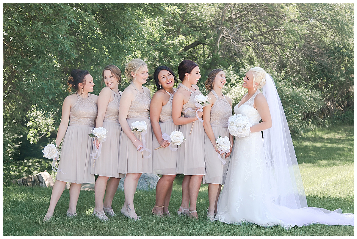 laughing bridesmaids