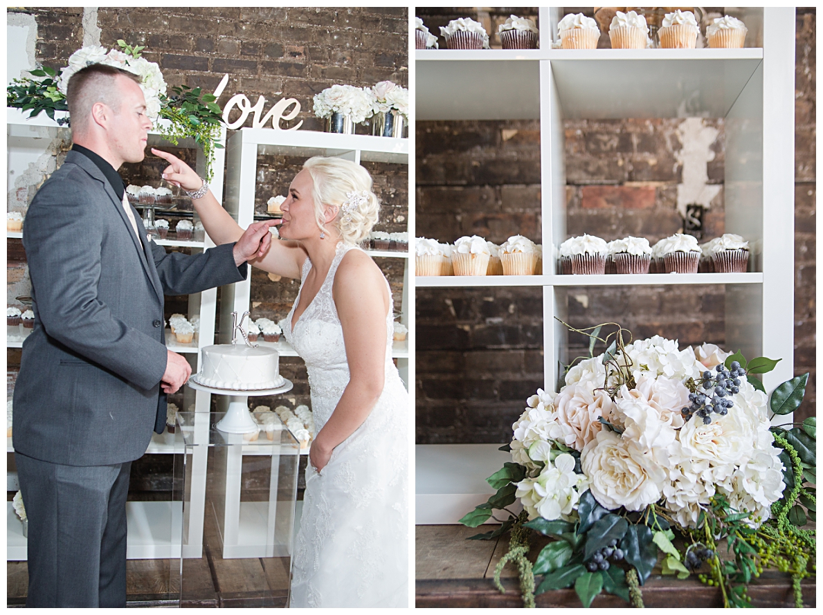 bride and groom not cake smashing