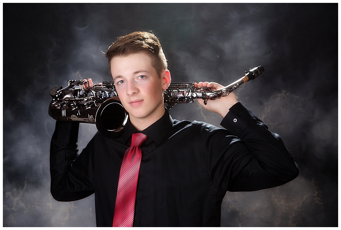 Senior pictures with saxaphone