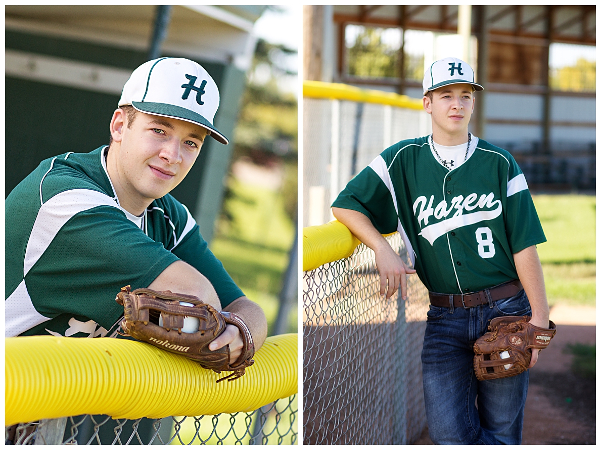 Senior pictures at baseball field