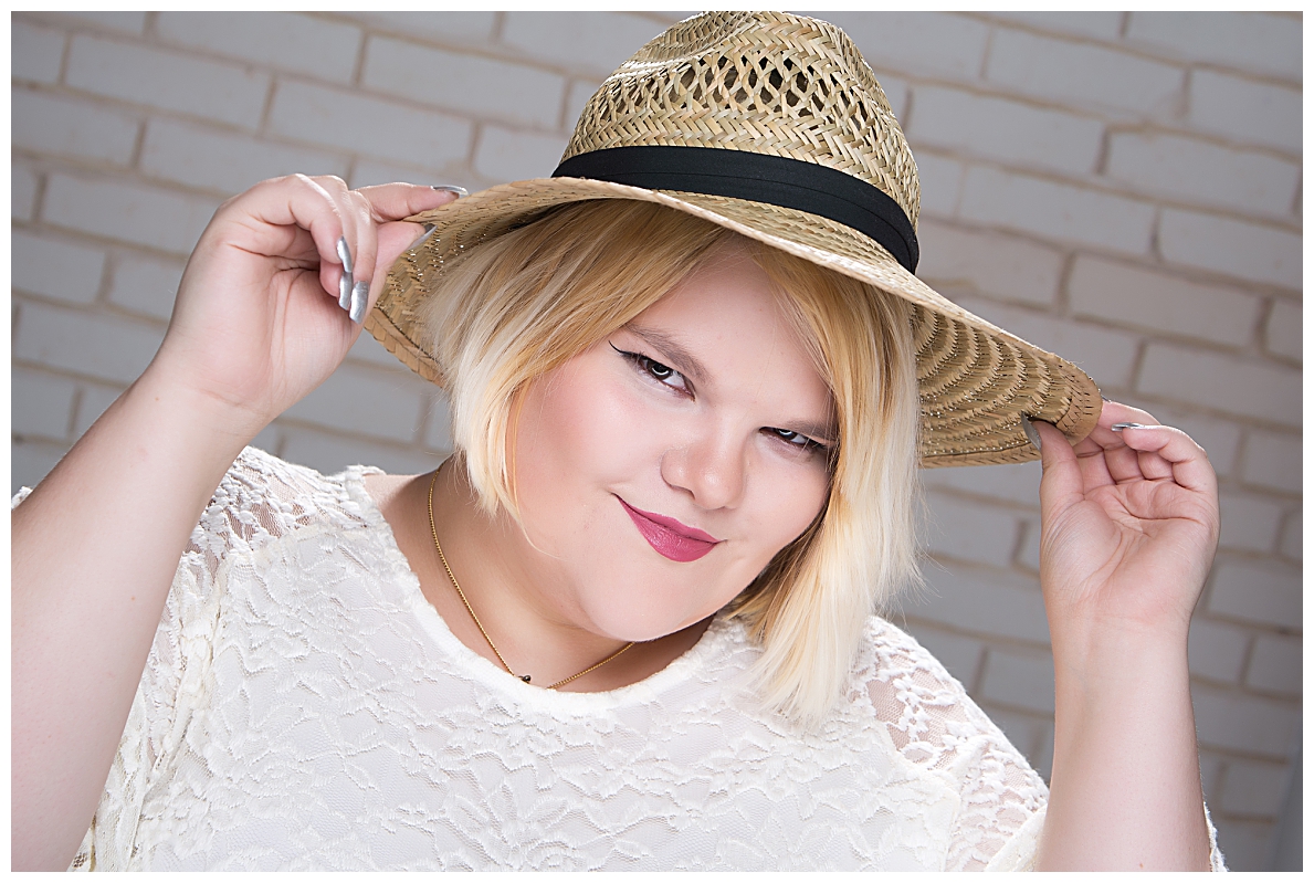 Senior girl in cute hat