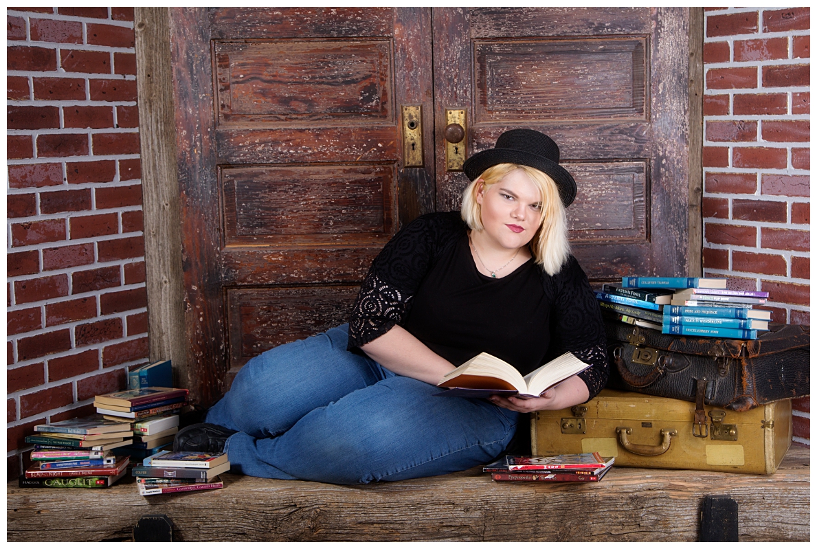 Senior girl with books