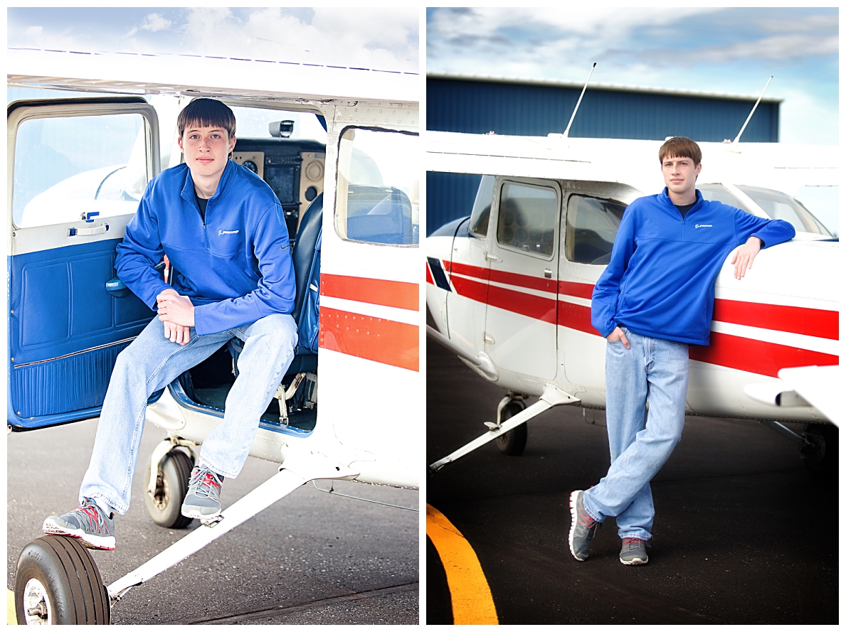 Senior boy pictures with airplane