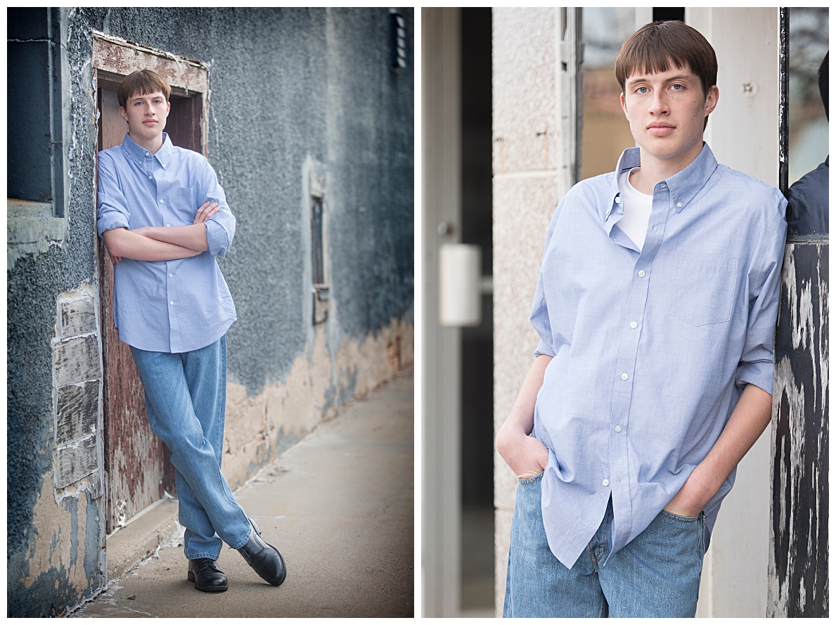 Senior boy in alley