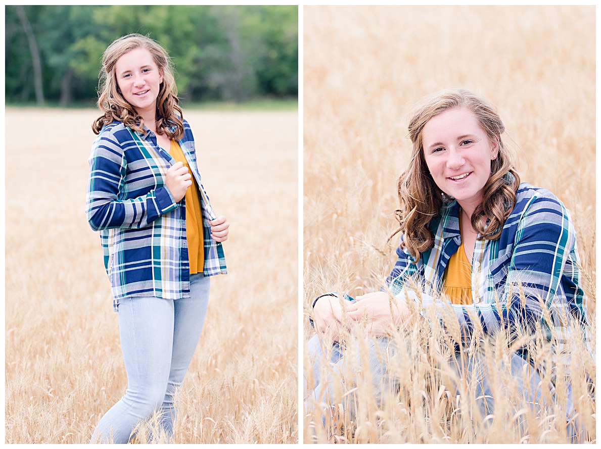 Senior pictures in wheat field