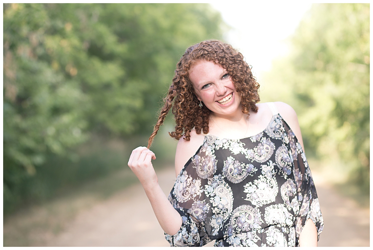 Senior Pictures on gravel road