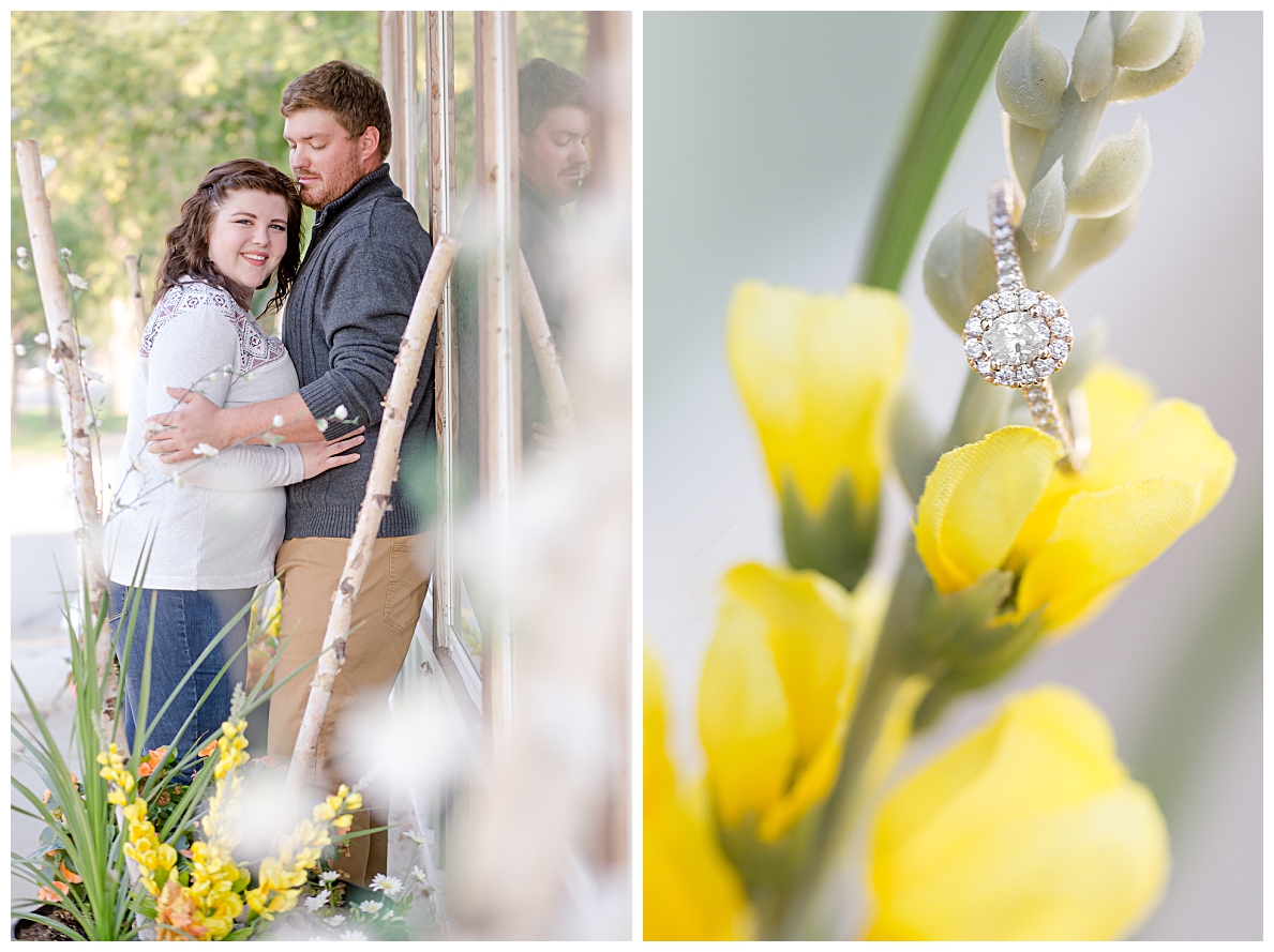 Engagement Pictures with flowers