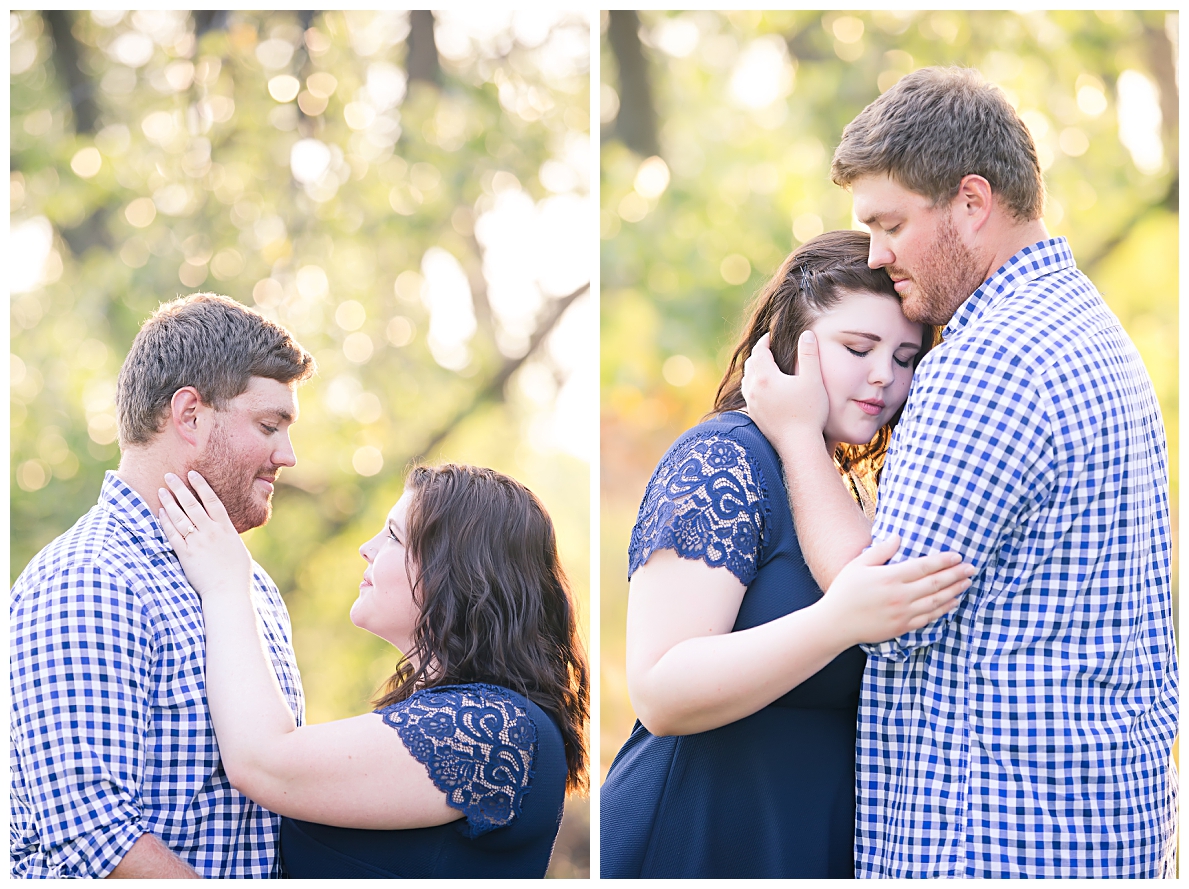 Engagement pictures in a field