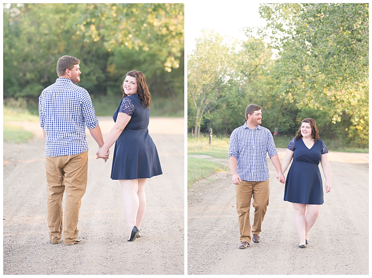 Engagement Pictures on a gravel road