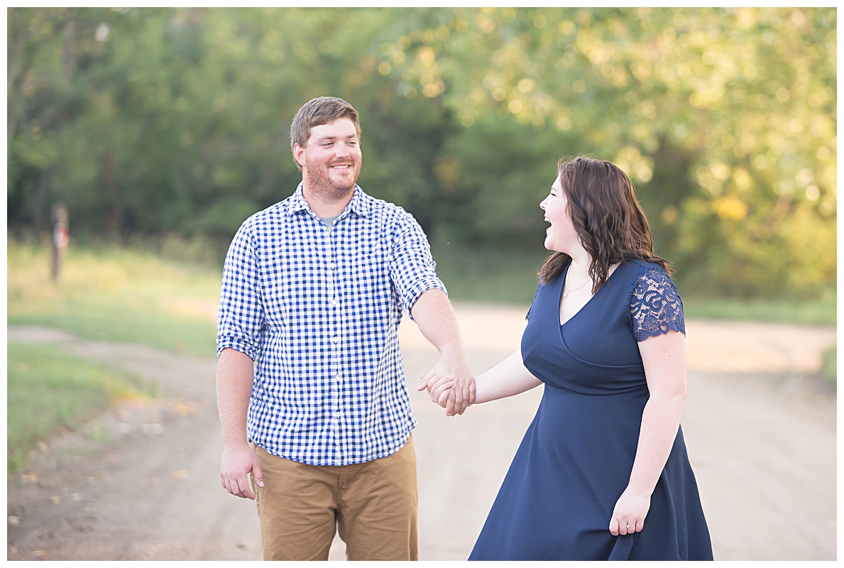 Engagement pictures country road