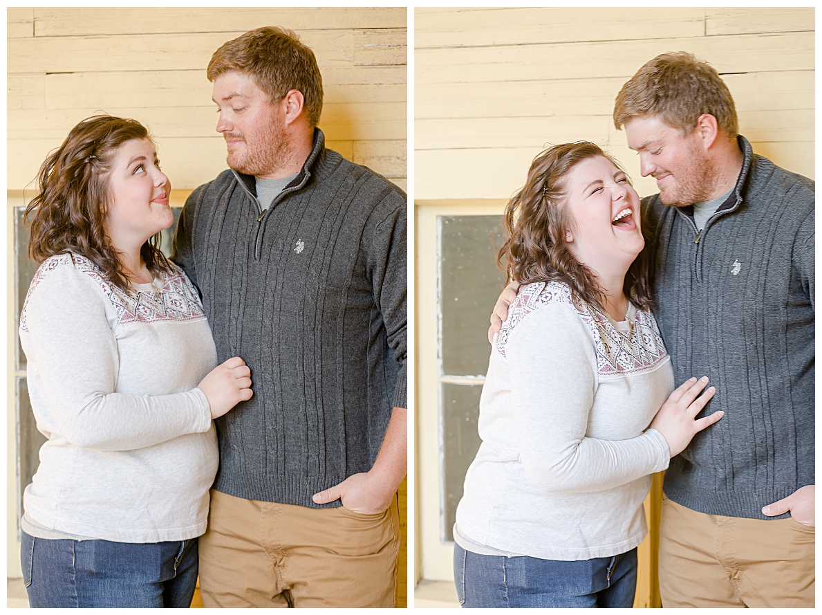 Laughing engagement pictures