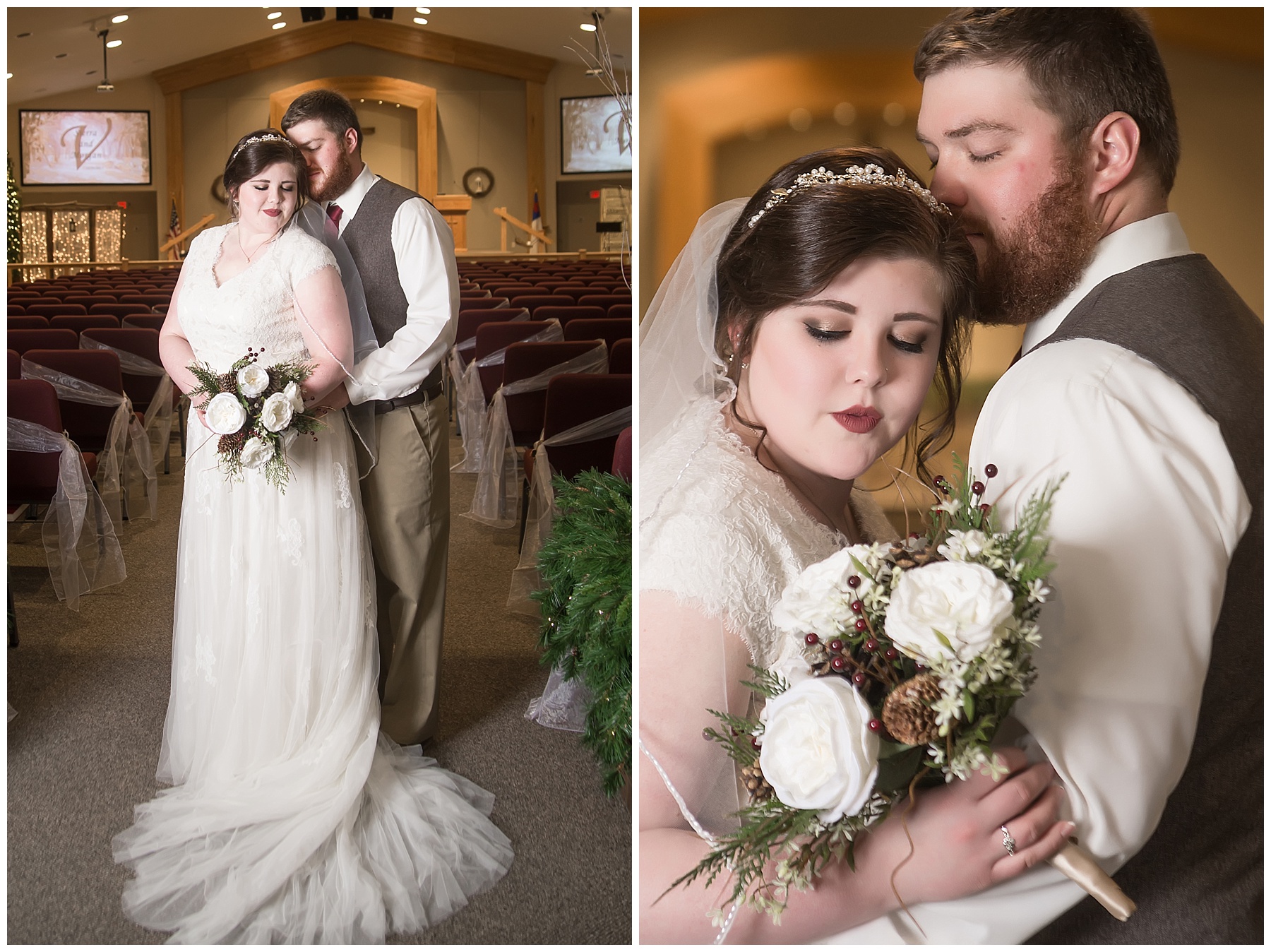 winter wedding in church