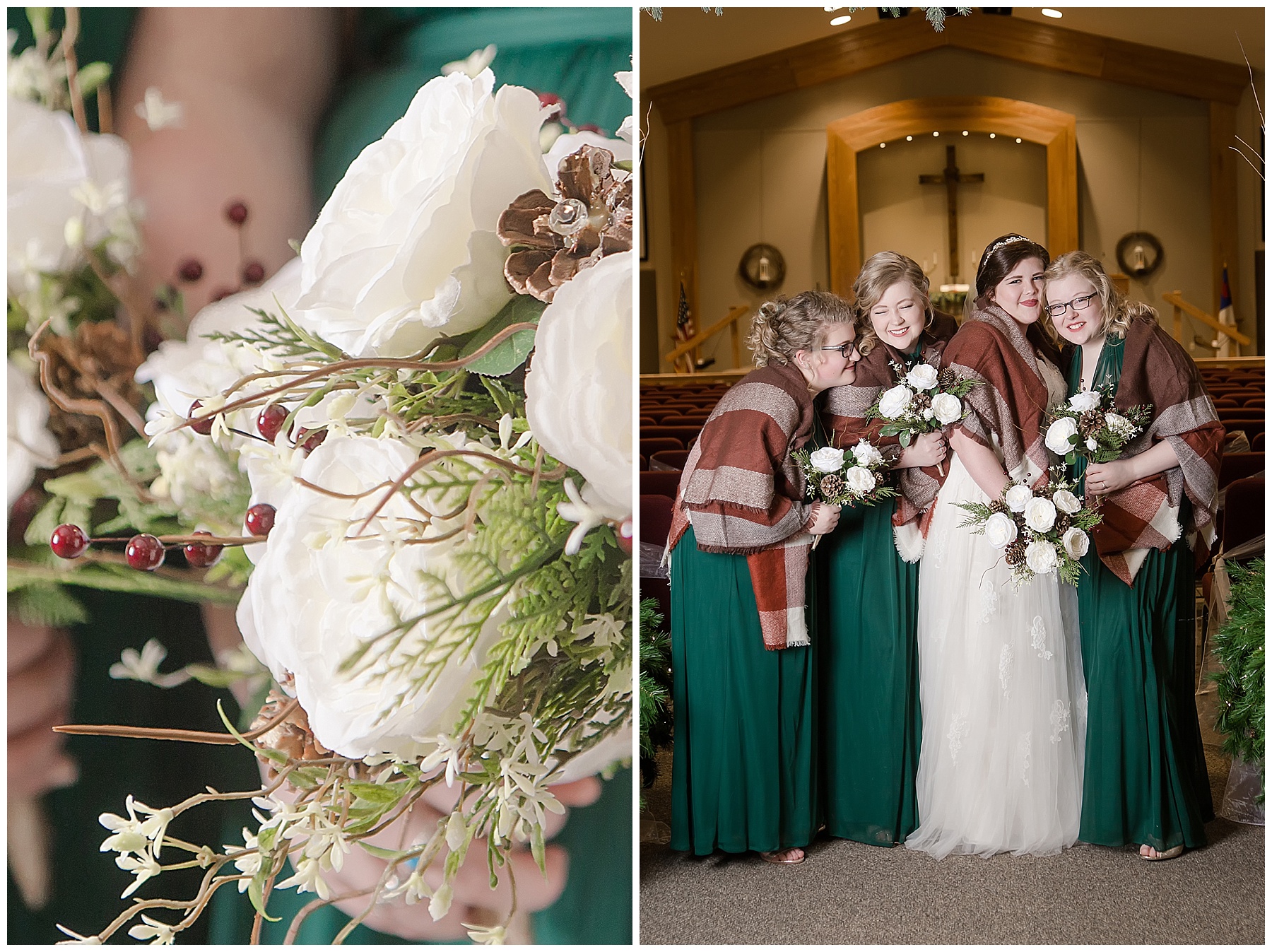 Winter wedding brides maids