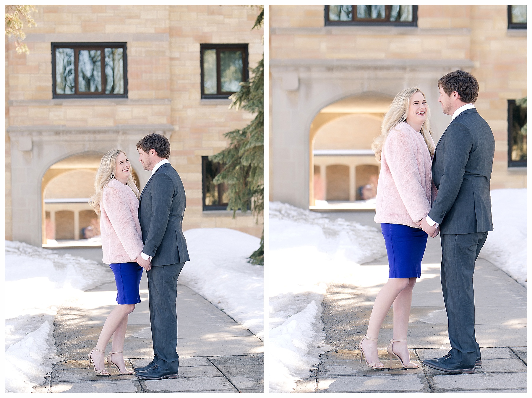 Engagement photos on Concordia College Campus