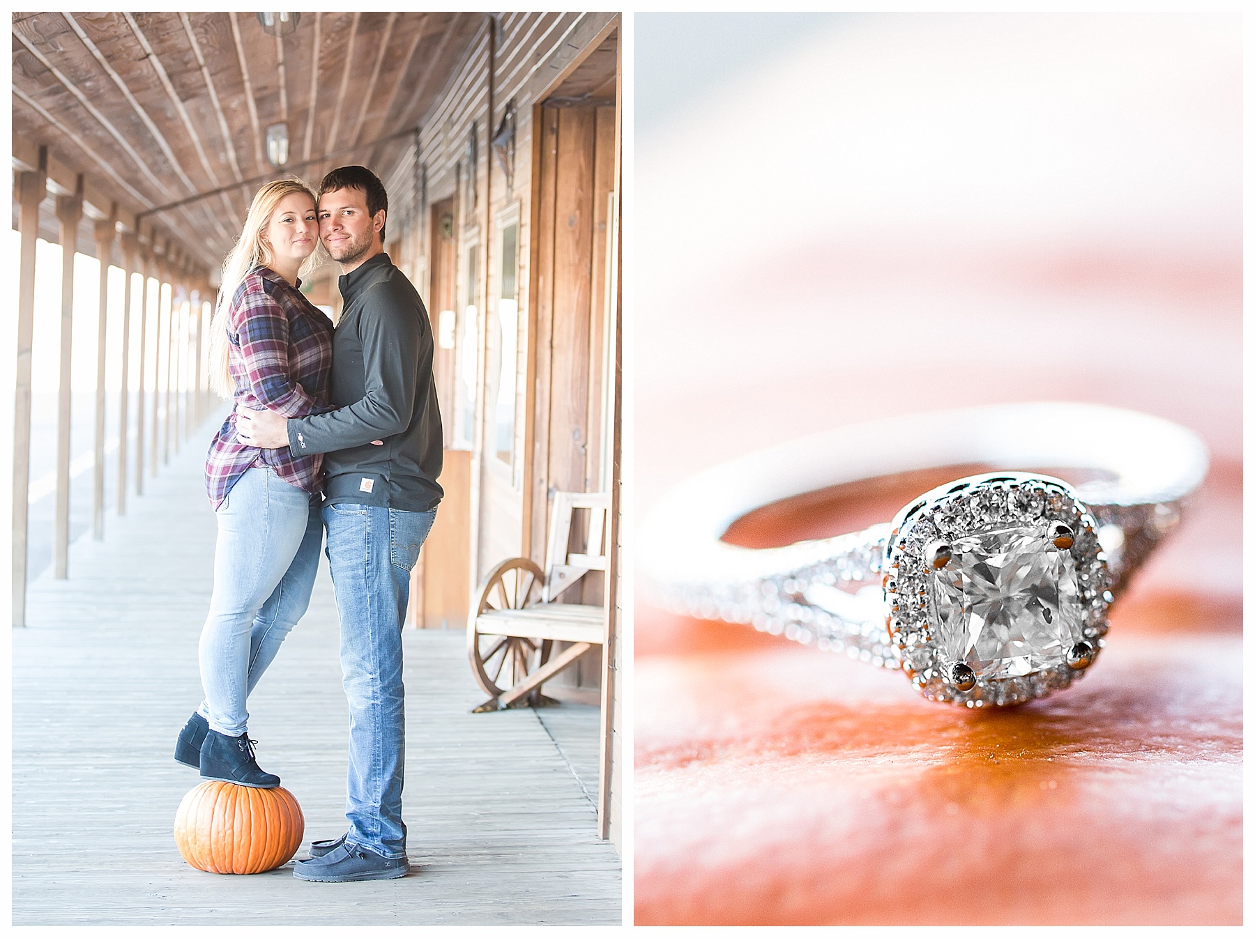 Cute pumpkin engagement picture