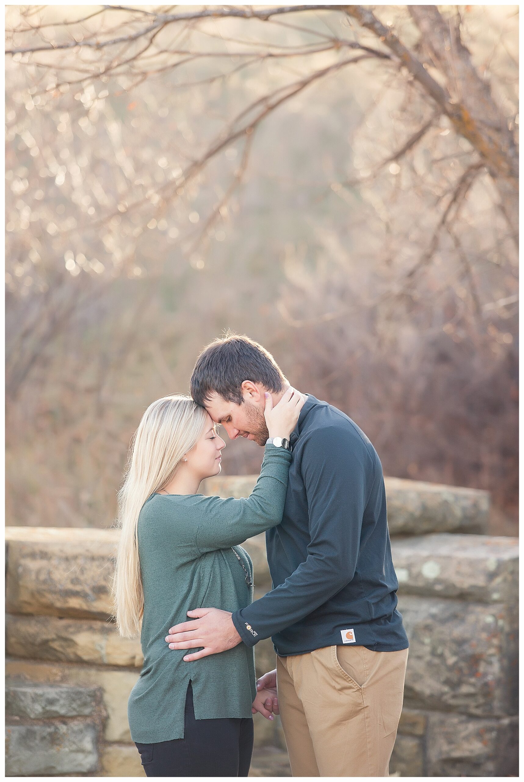 romantic fall engagement picture