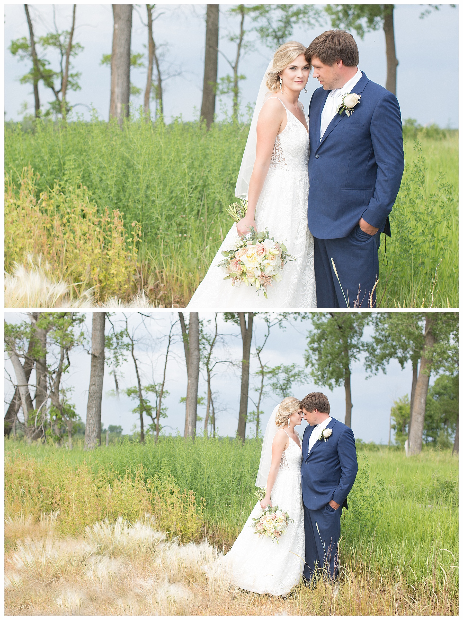 bride and groom before thunderstorm