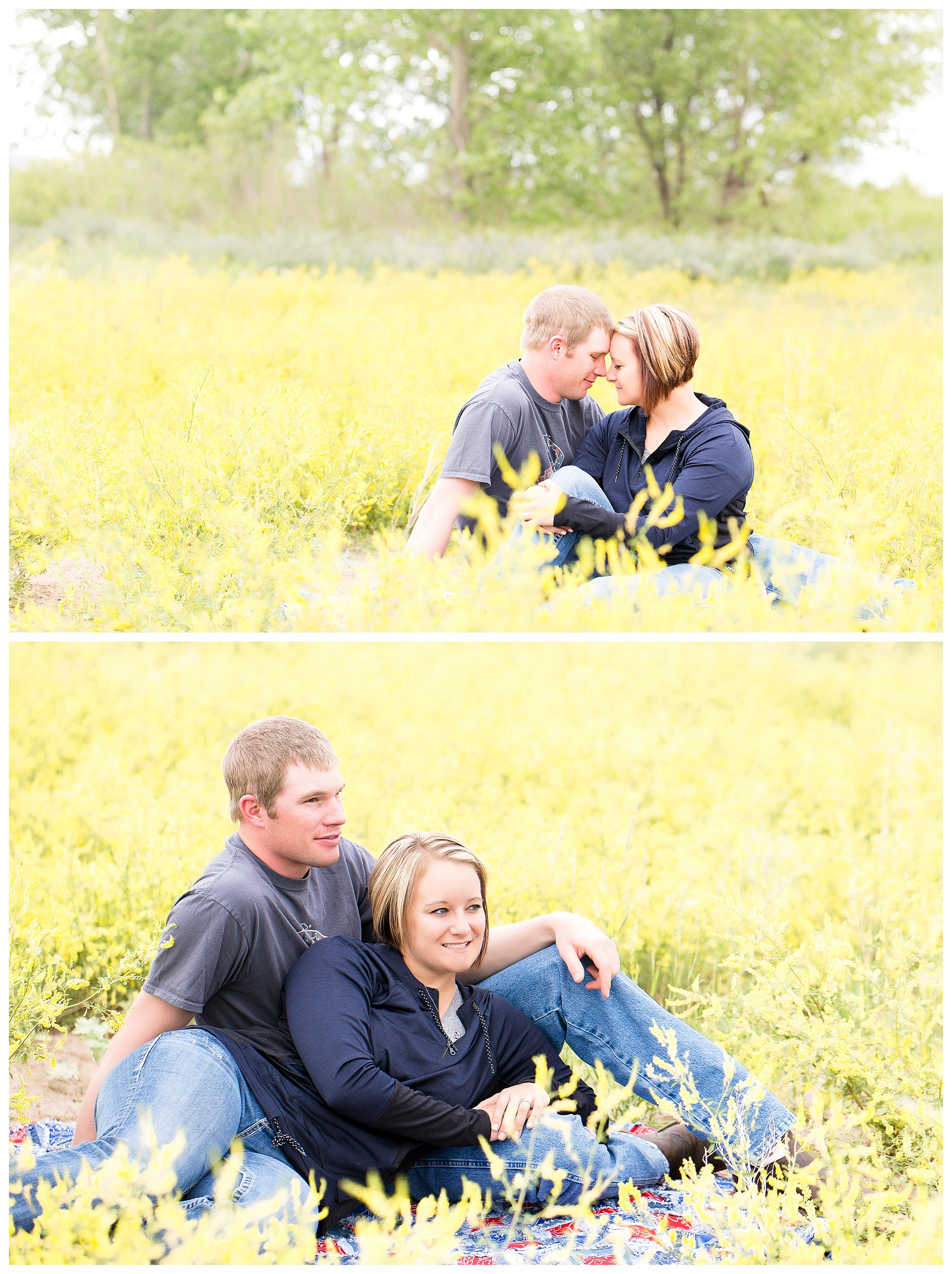 wild flowers engagement pictures