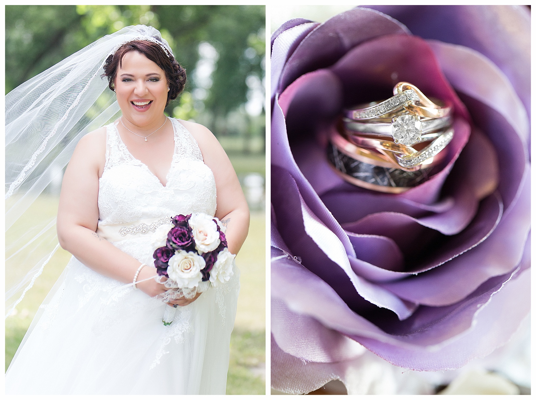 bride and blowing veil