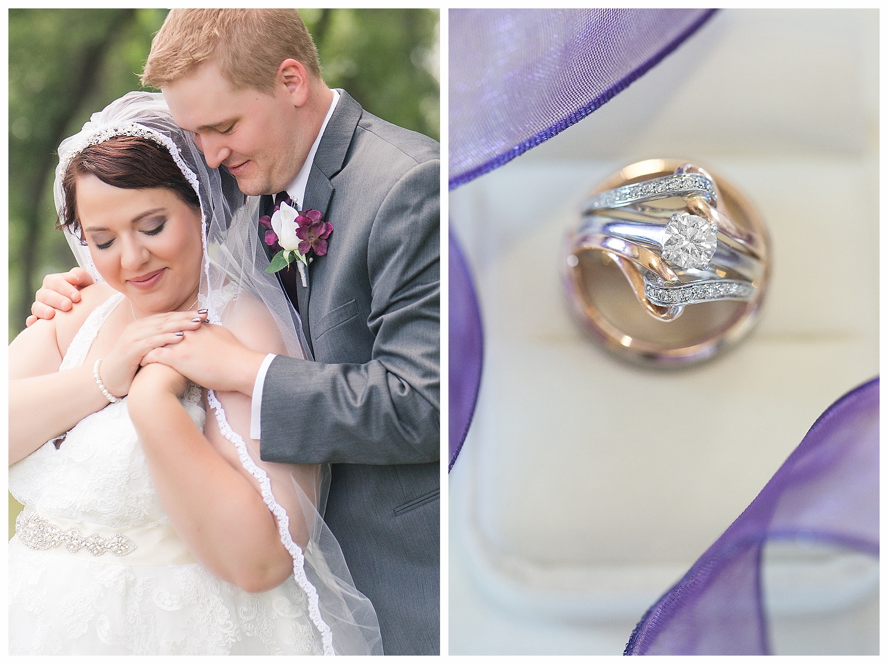 bride and groom with wedding ring