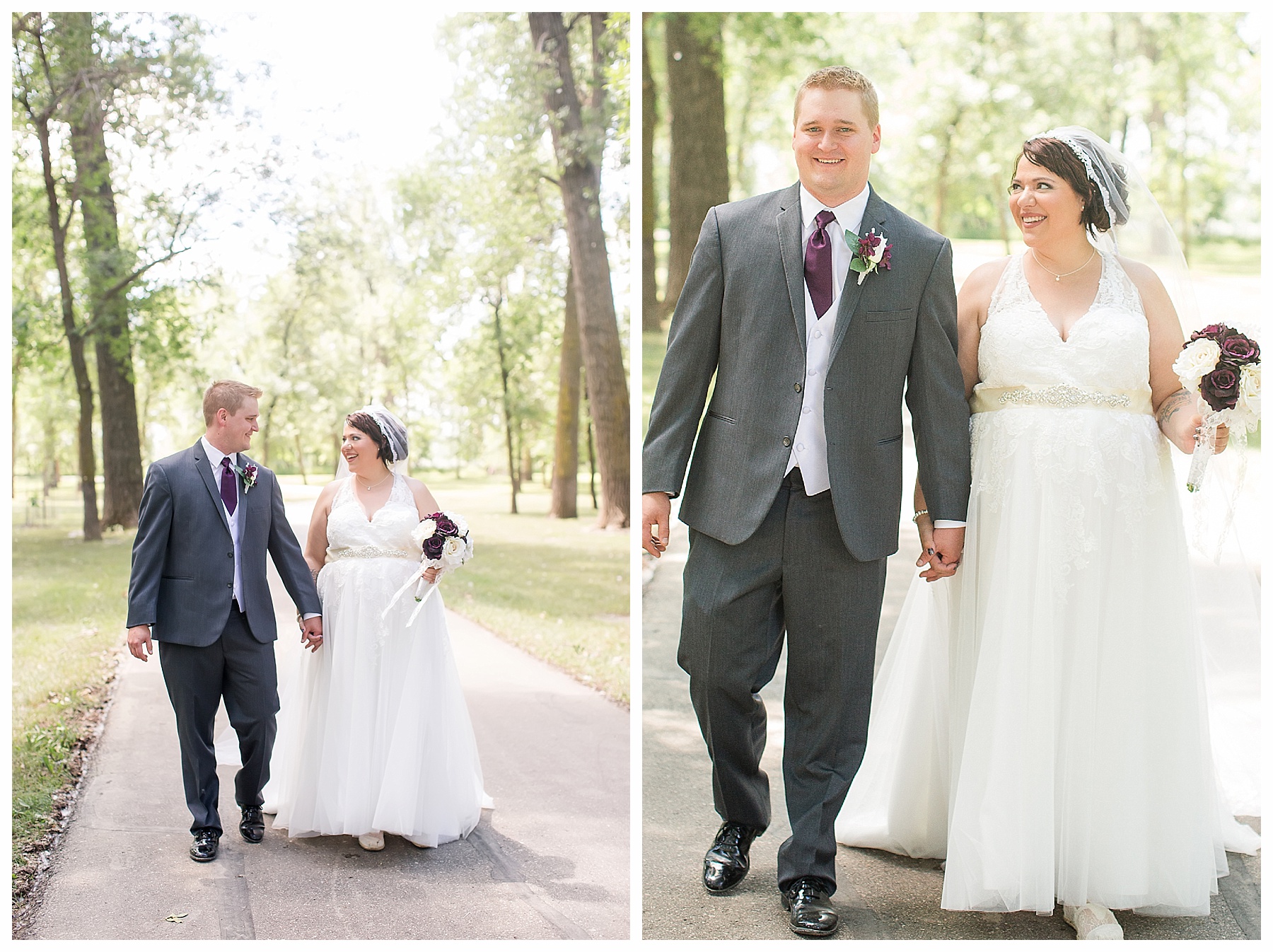 bride and groom walking