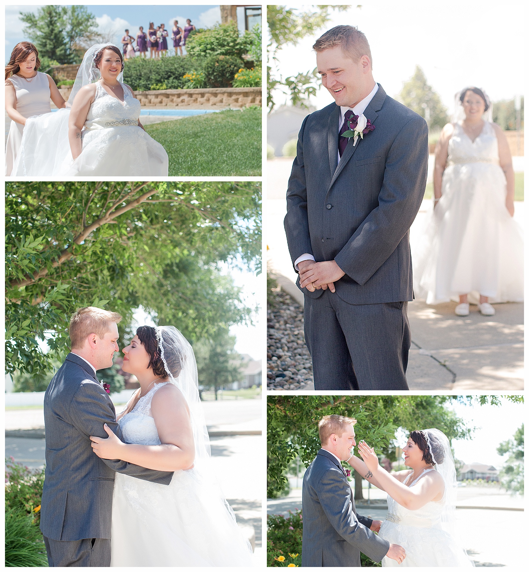 bride and groom first look