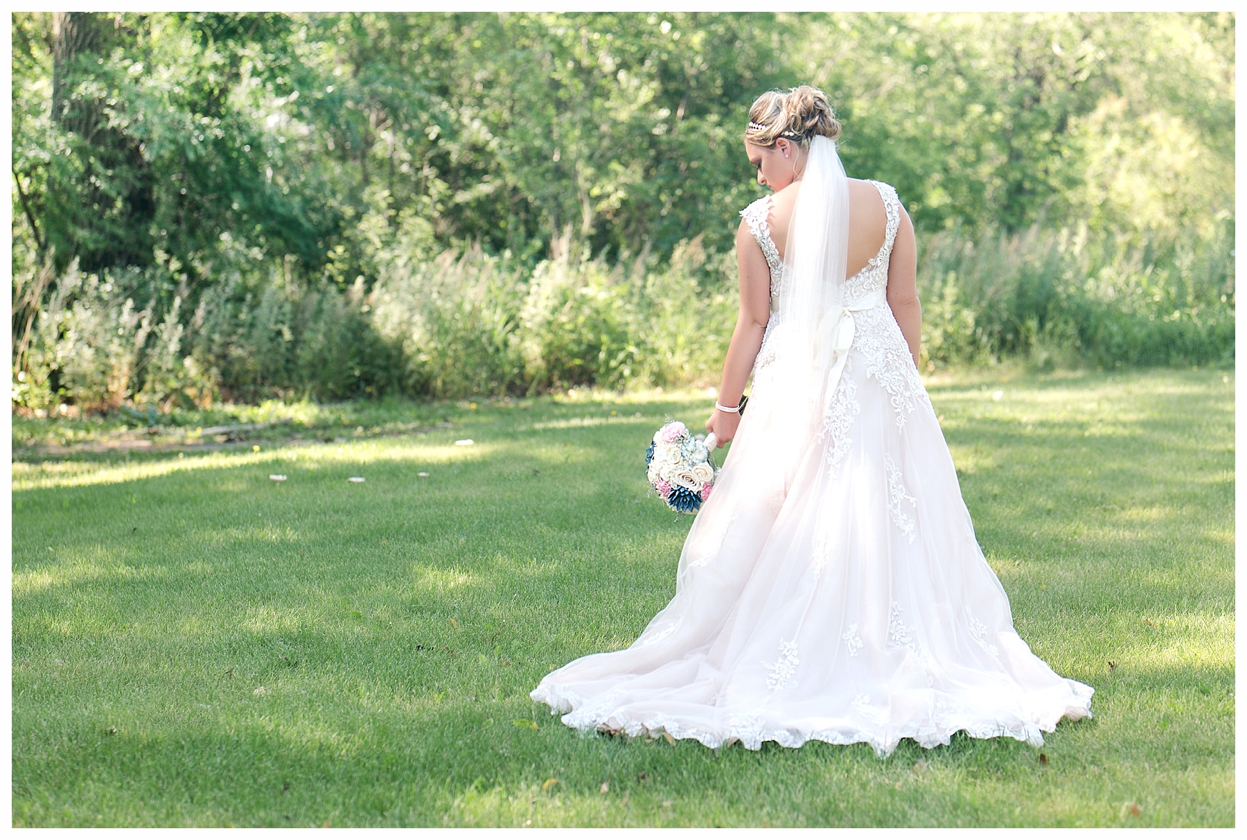 back of wedding gown