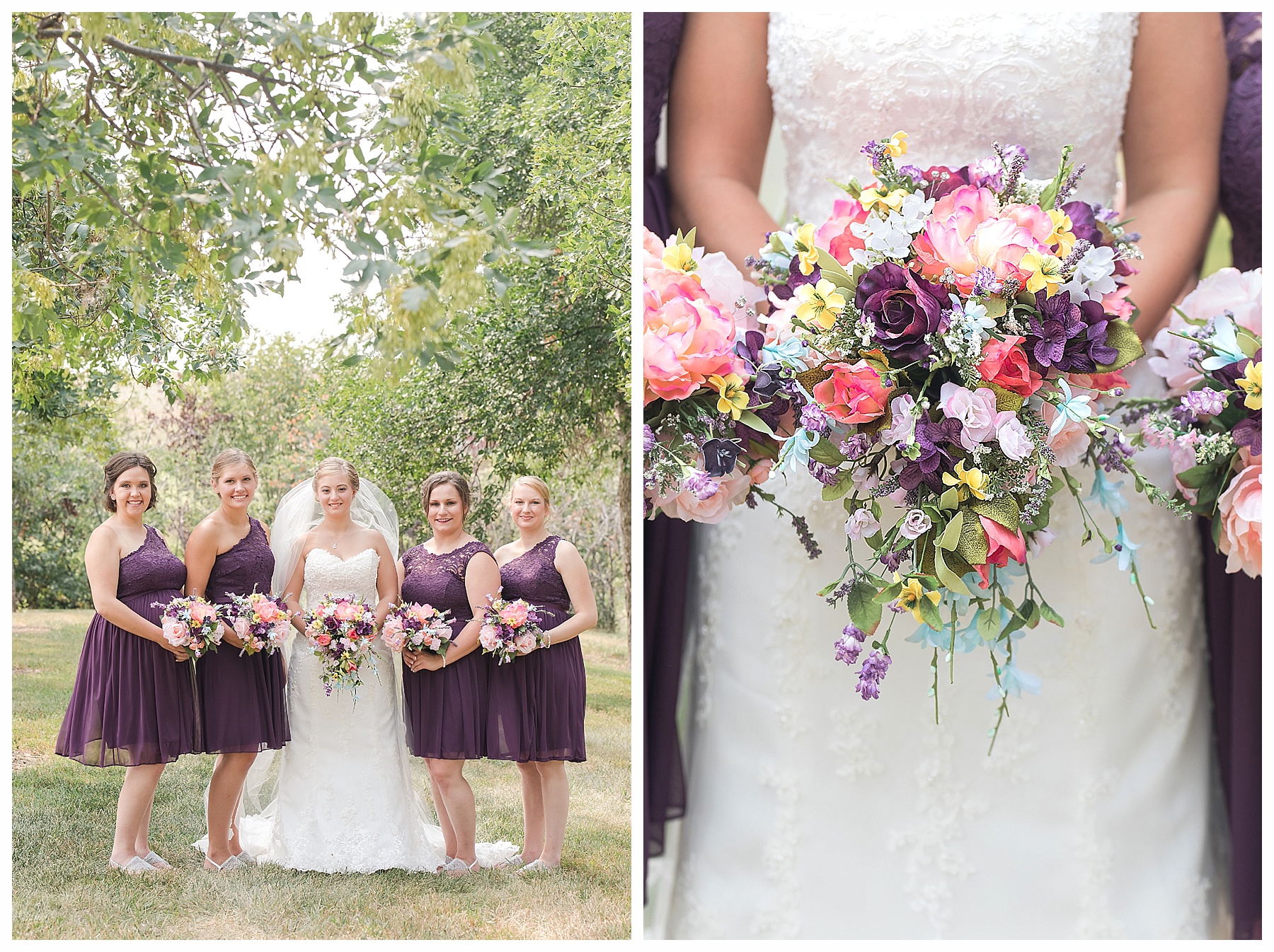 Brides maids under trees