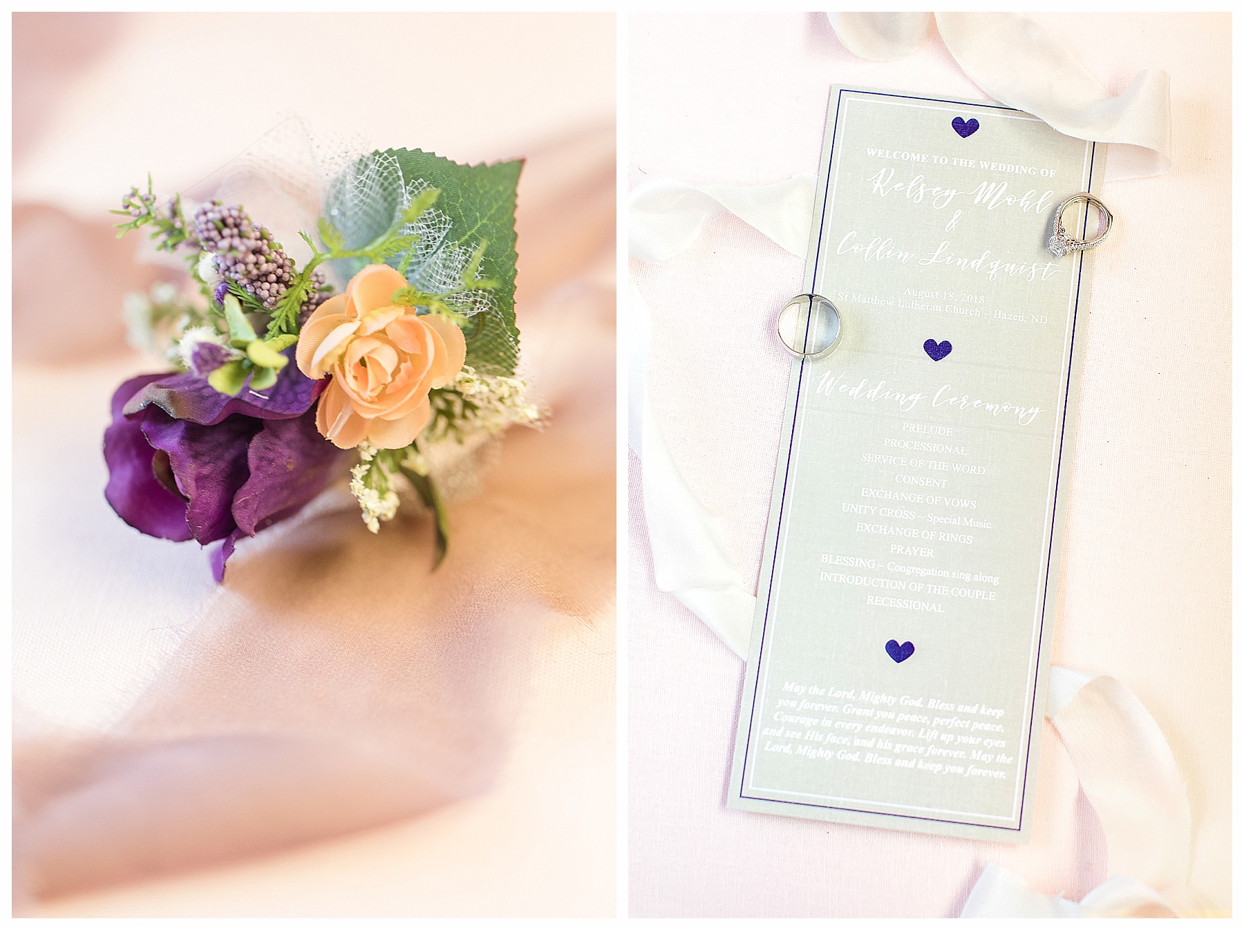 wedding program and florals