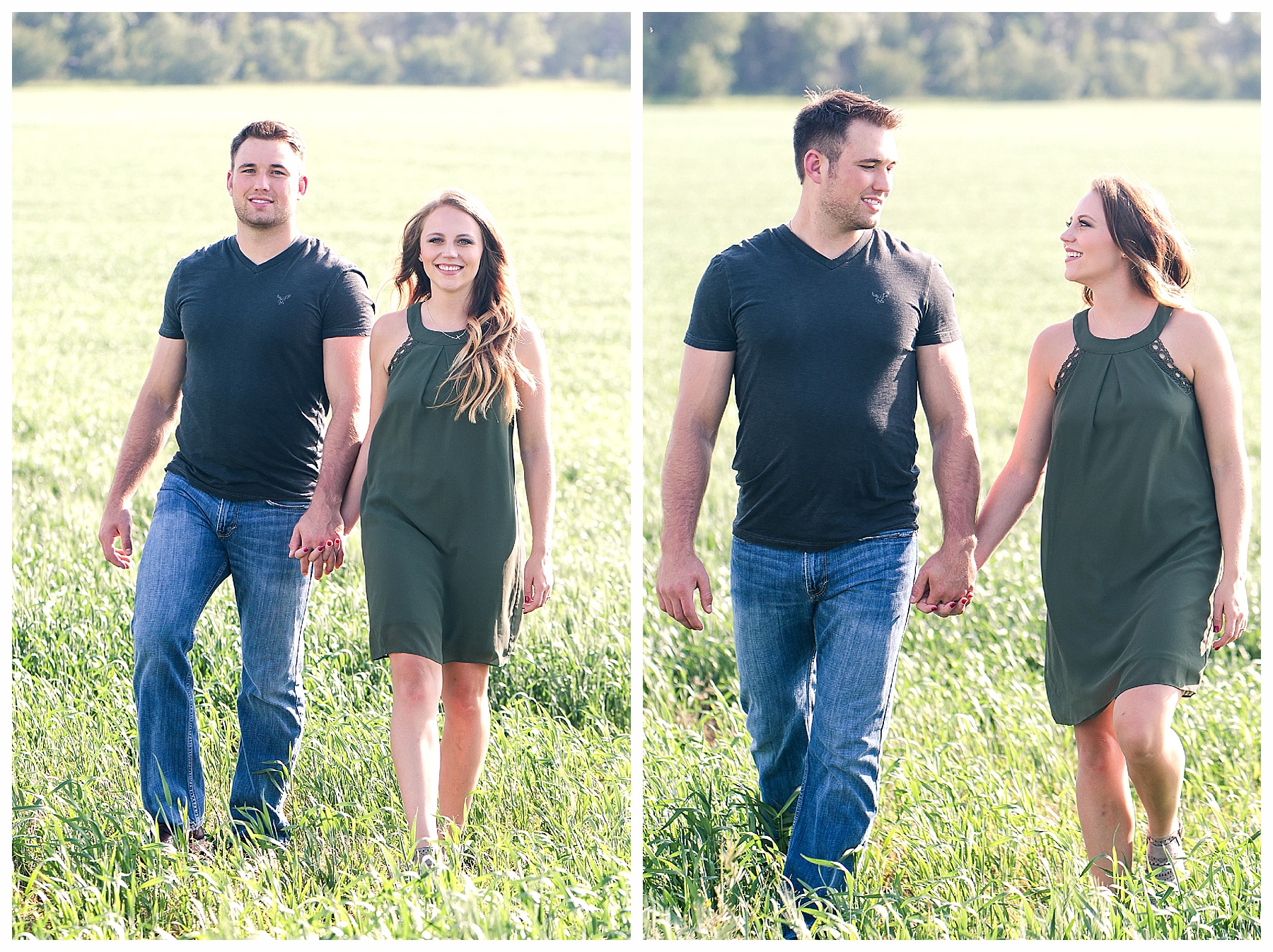 Engagement pictures in rural farmland