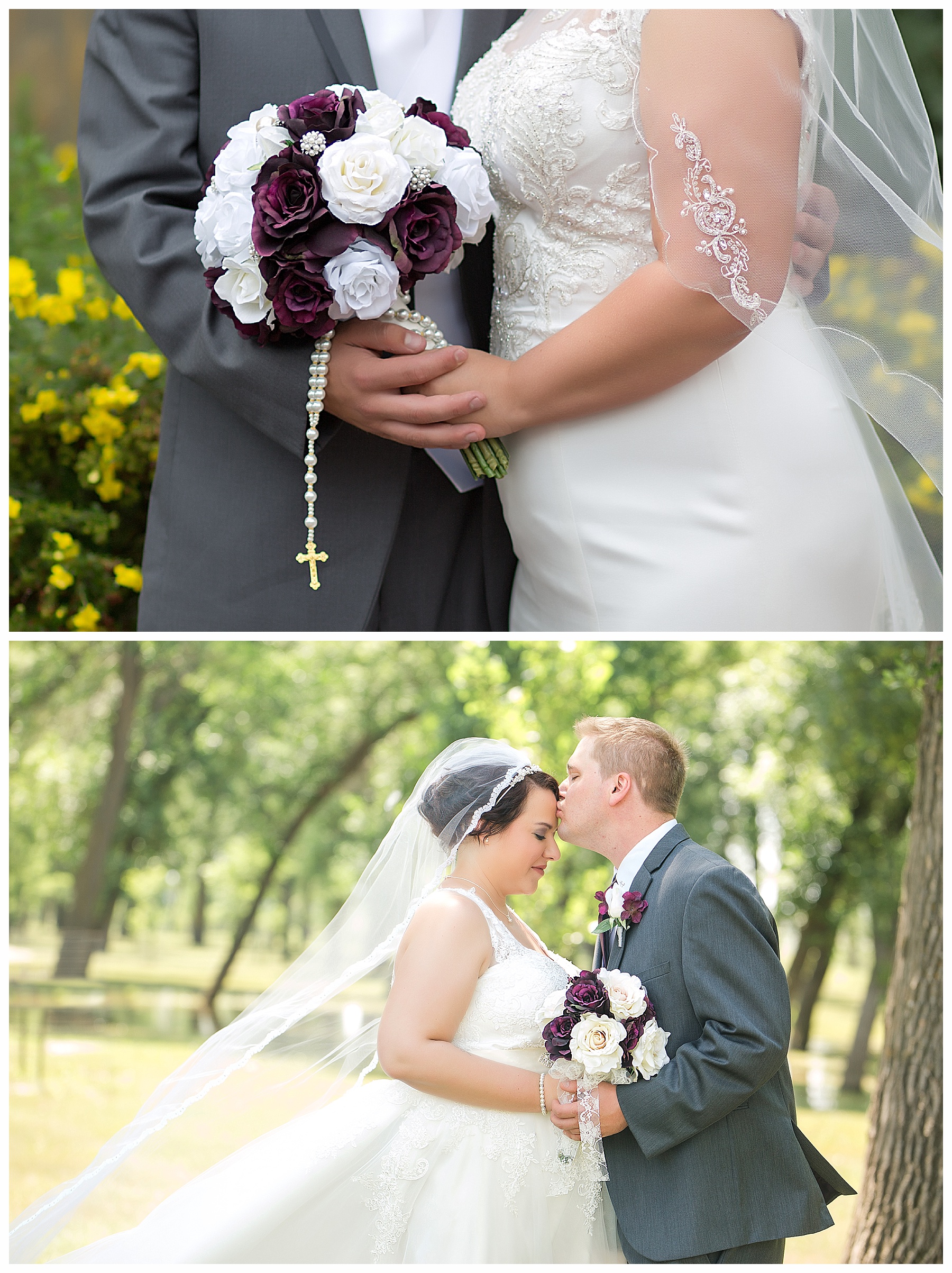 bride with short dark hair wears veil over the top of her head