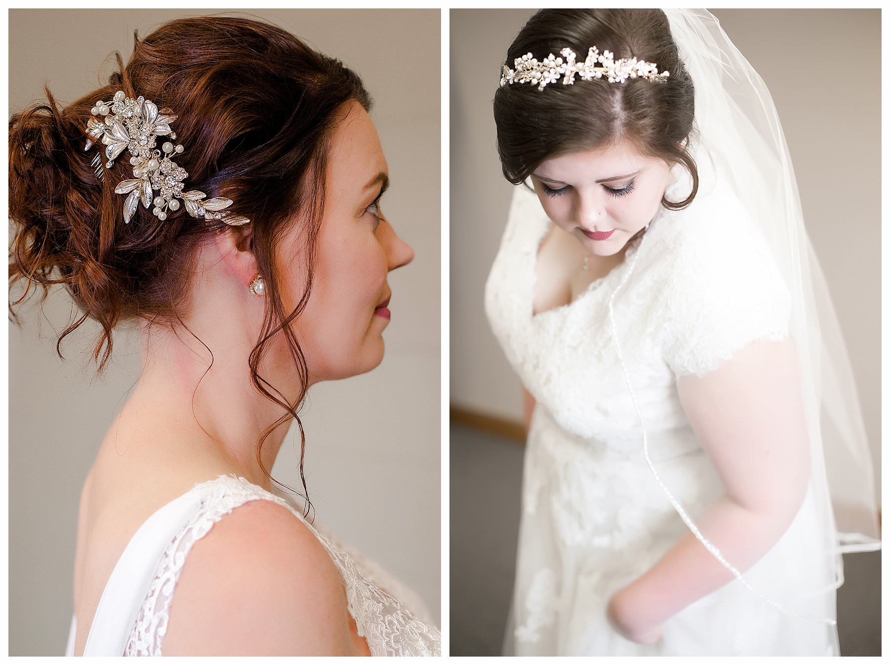 brides wear hairpieces rather than full veils