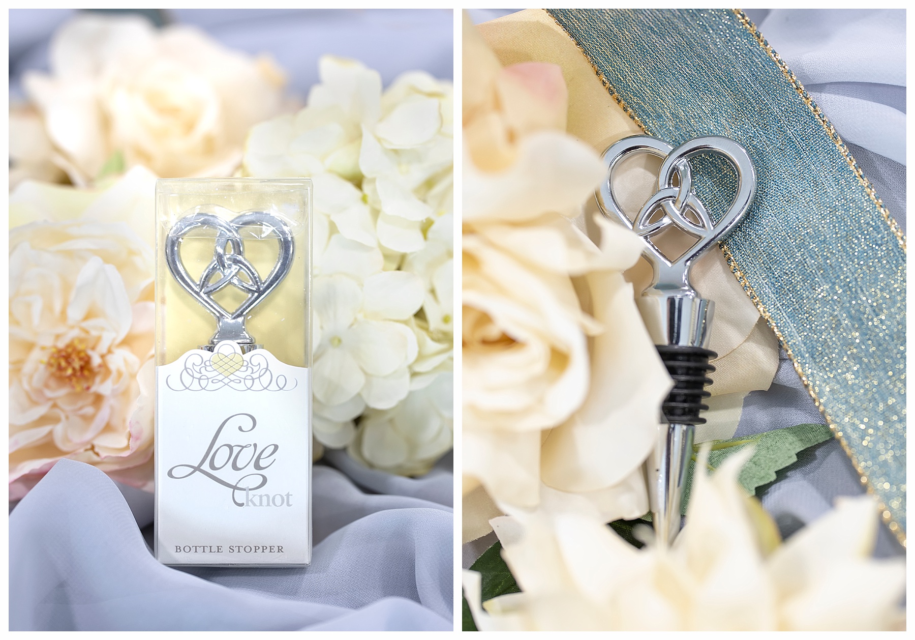 wedding favor love knot bottle stopper