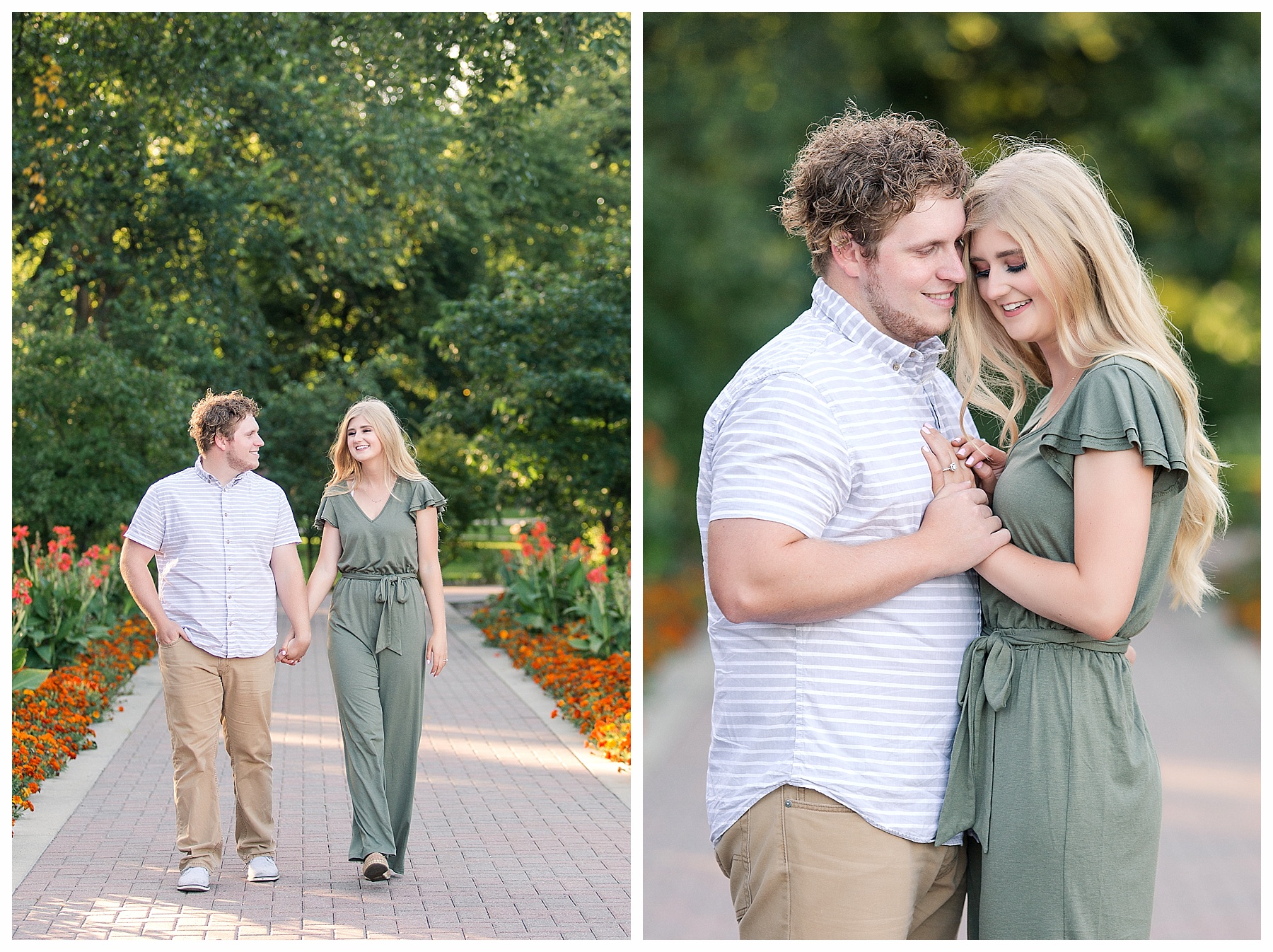 Engagement pictures at entrance to NDSU campus