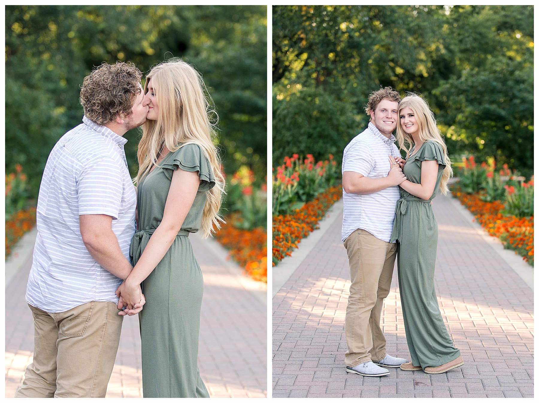 Engagement pictures at entrance to NDSU campus