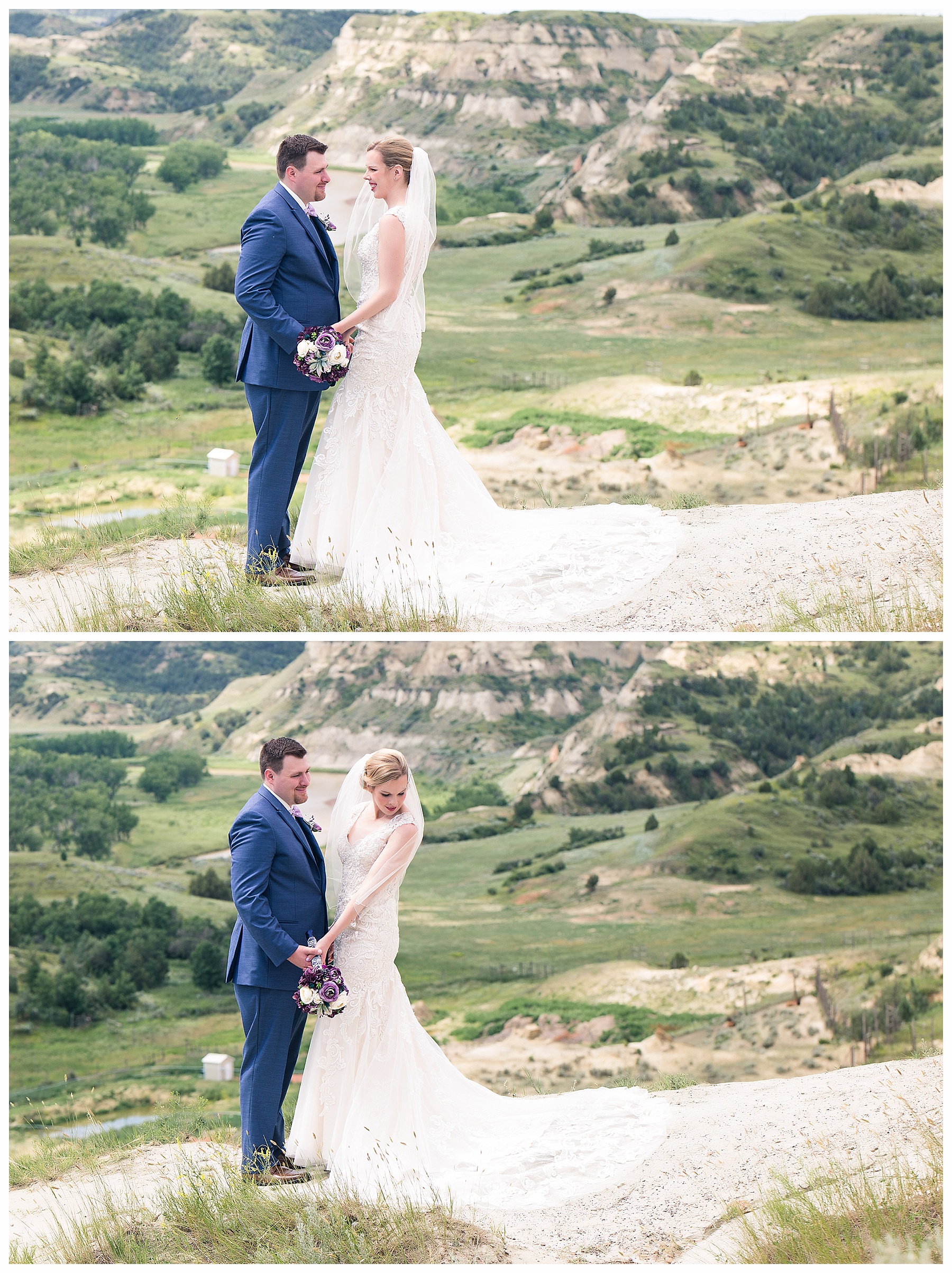 North Dakota badlands bride and groom