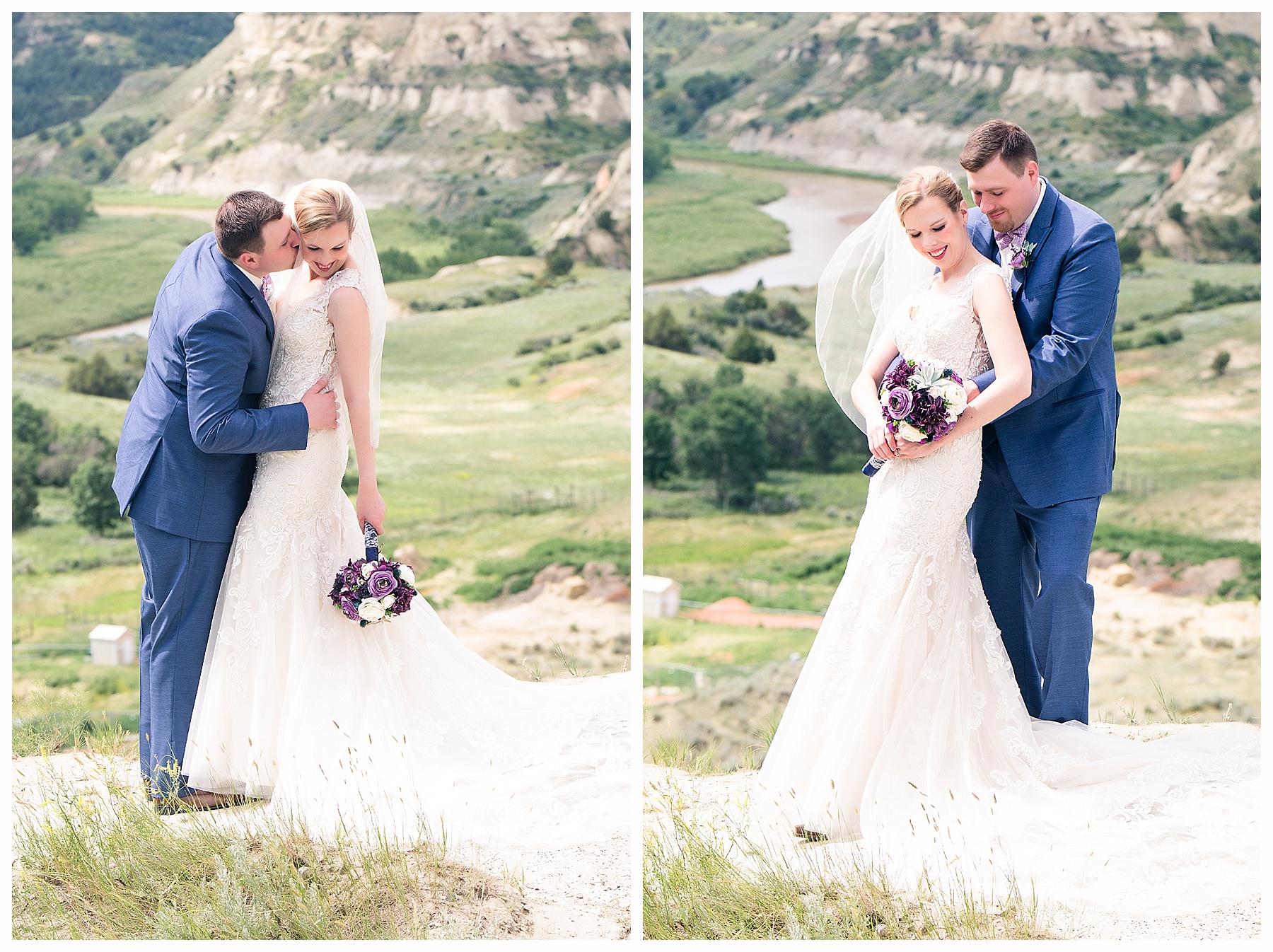 North Dakota badlands bride and groom