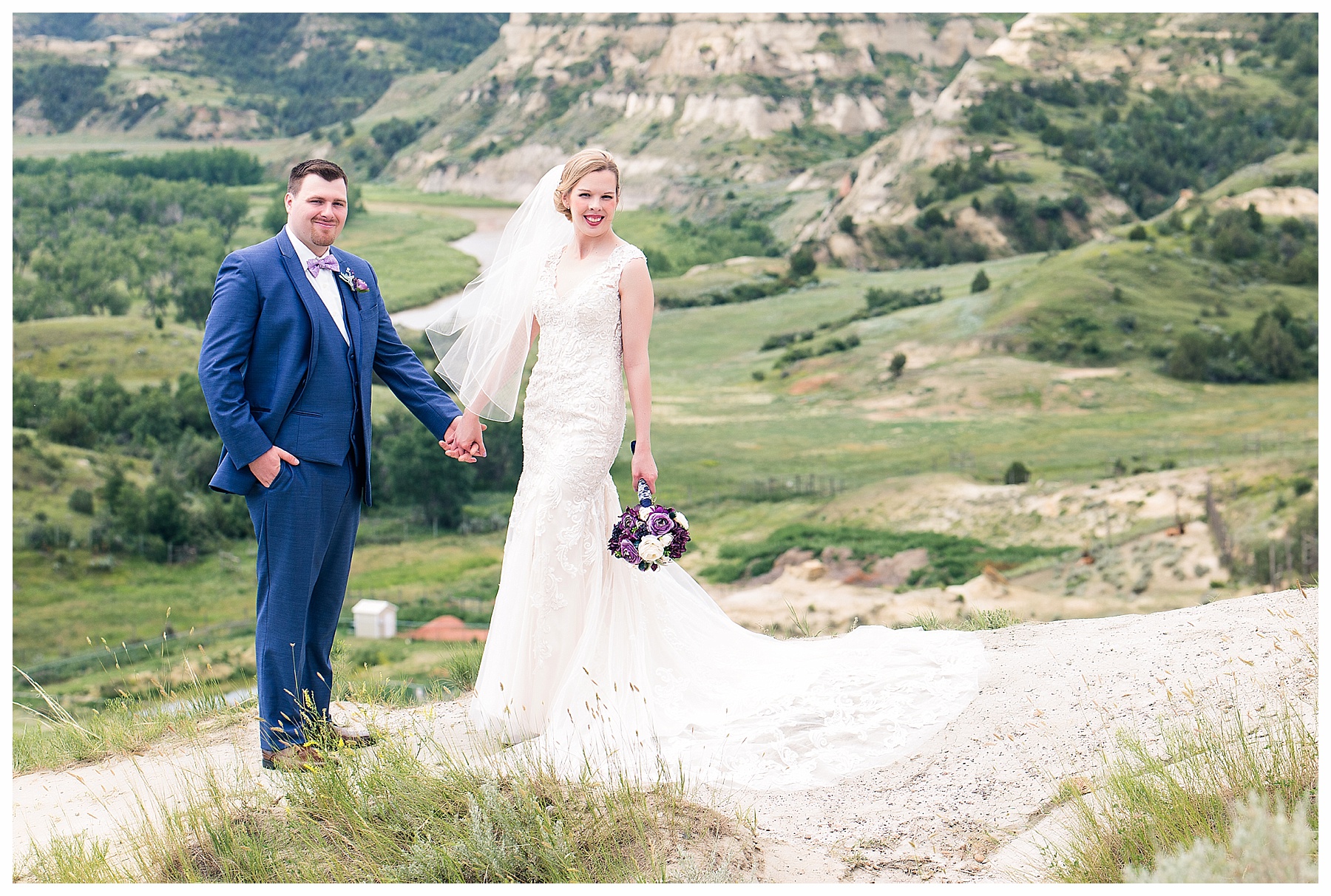 North Dakota badlands bride and groom