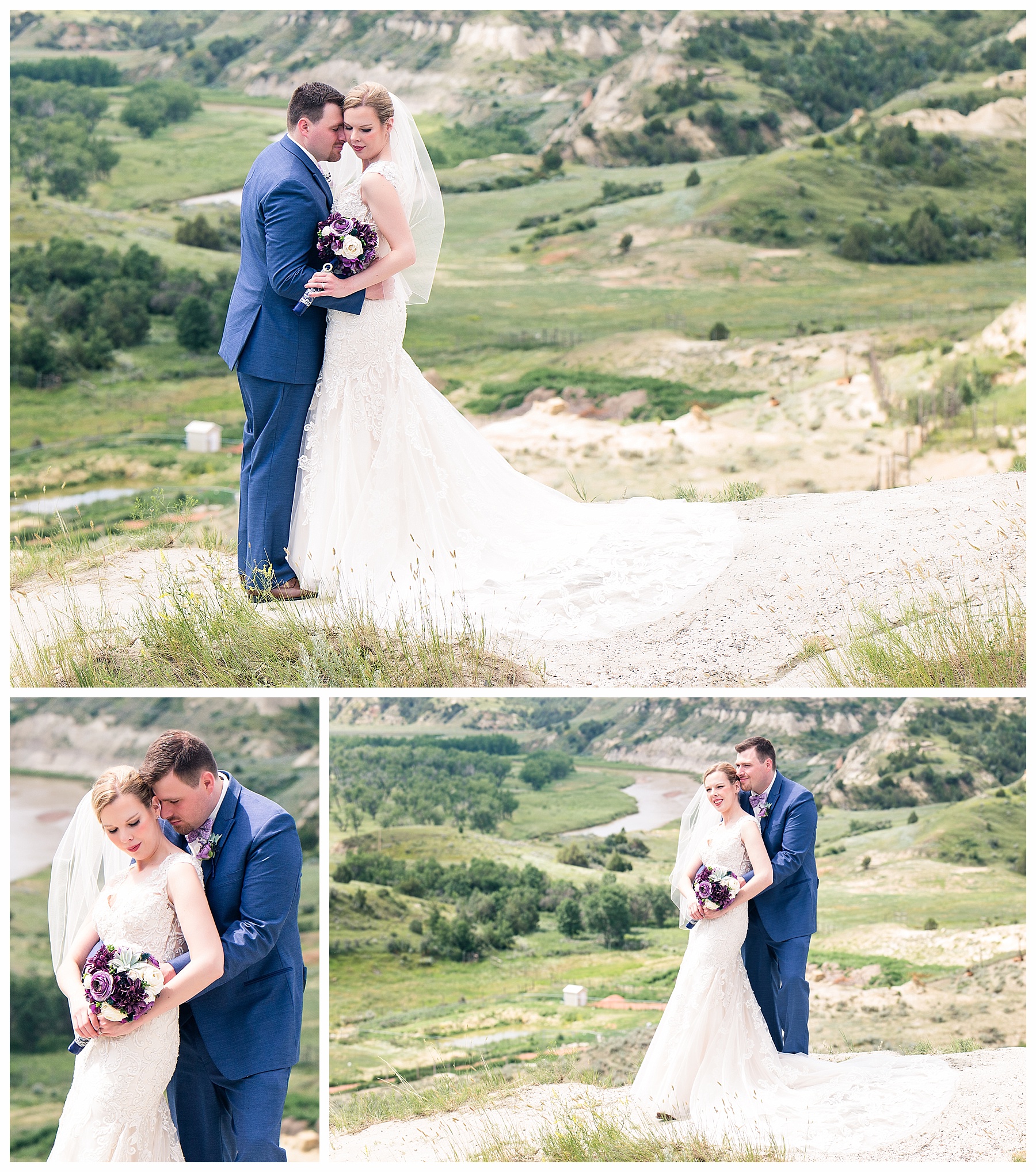 North Dakota badlands bride and groom