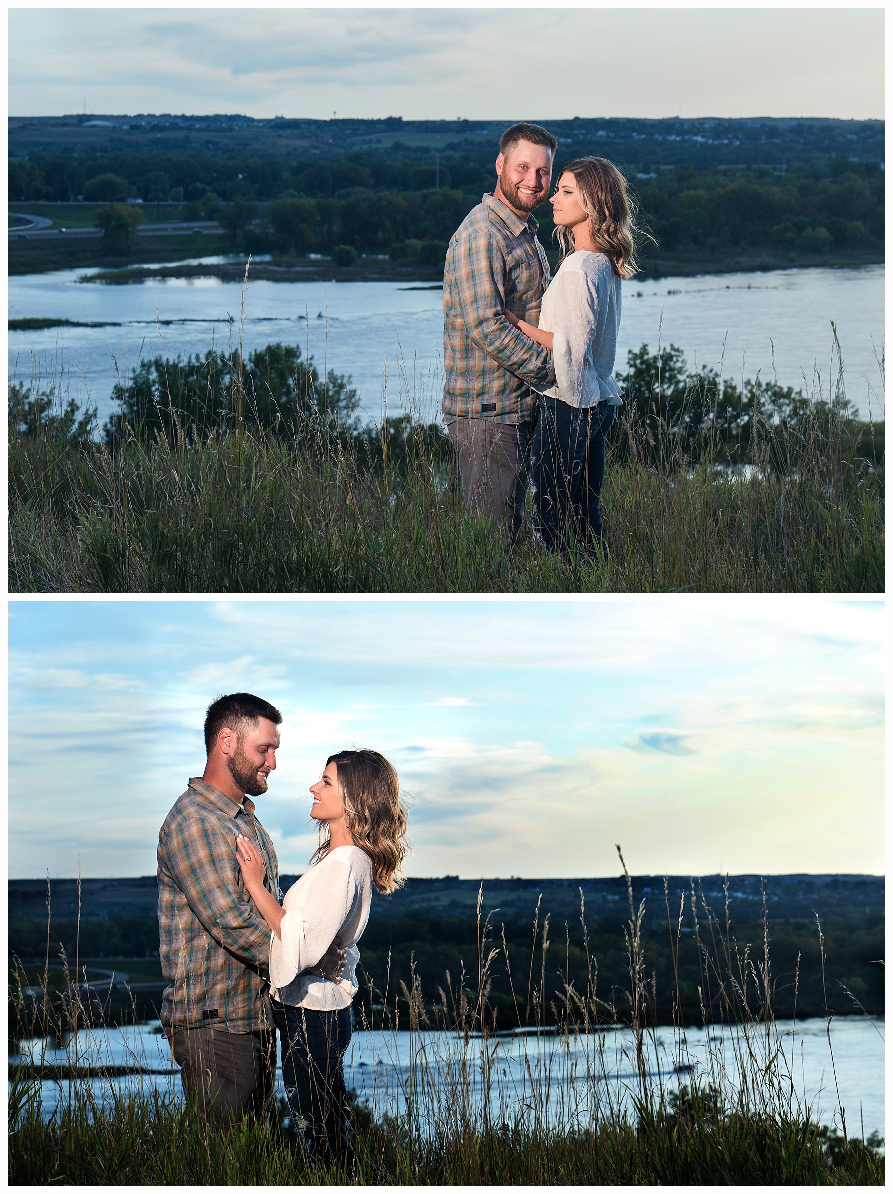 Sunset Pictures overlooking the river in Bismarck North Dakota