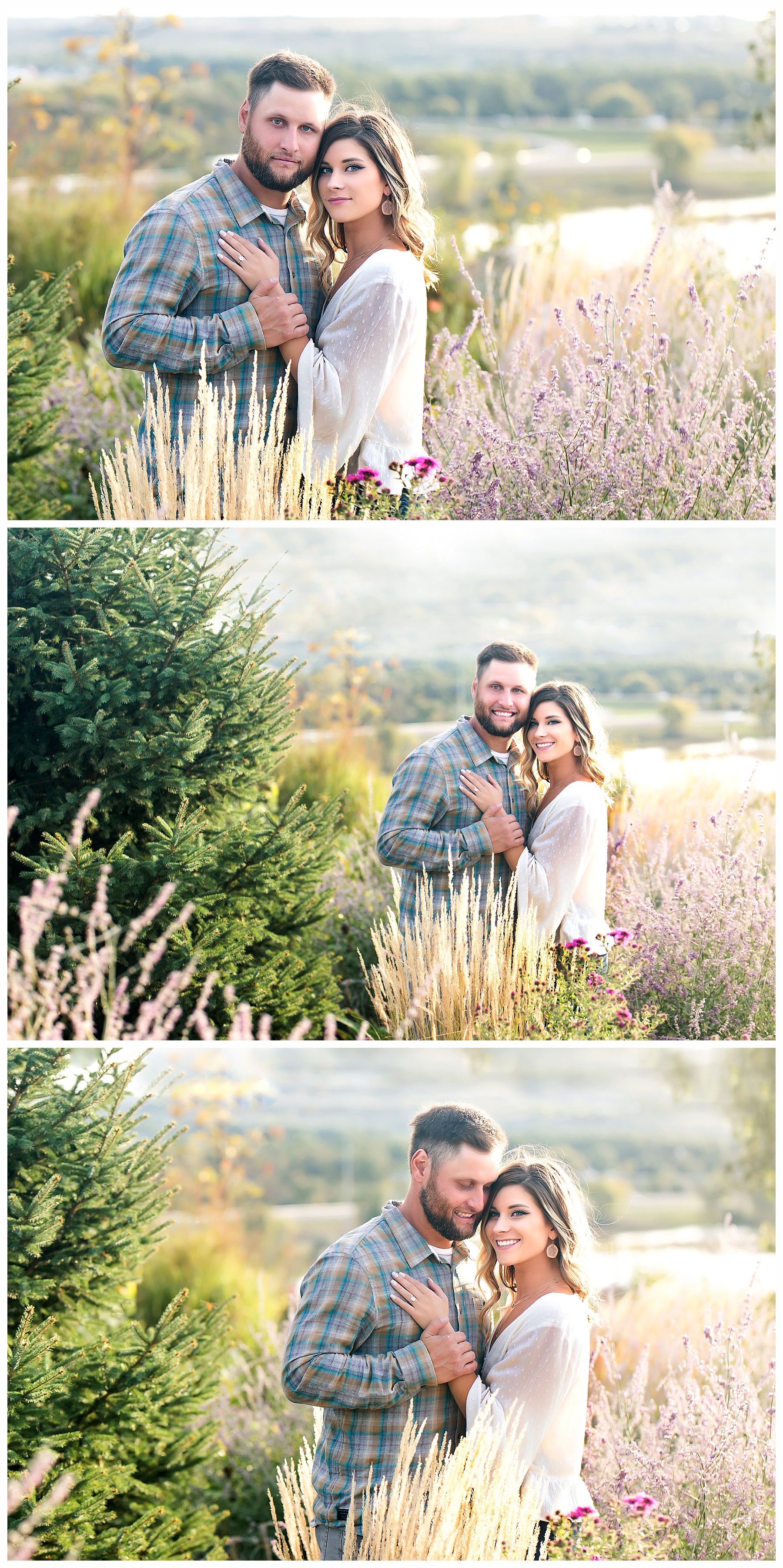 Bismarck engagement photos overlooking the Missouri River
