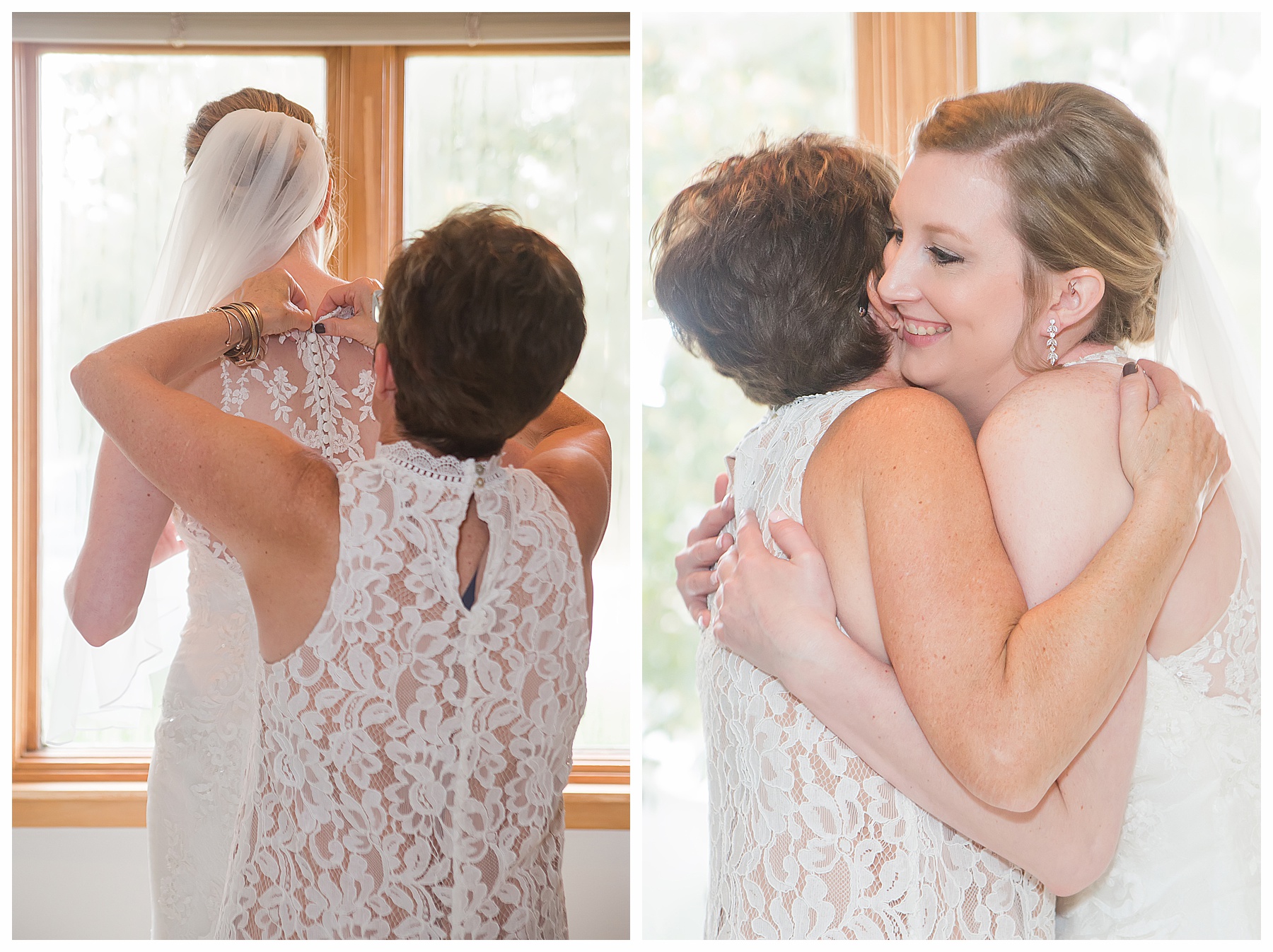 Dickinson wedding bride and mom getting ready