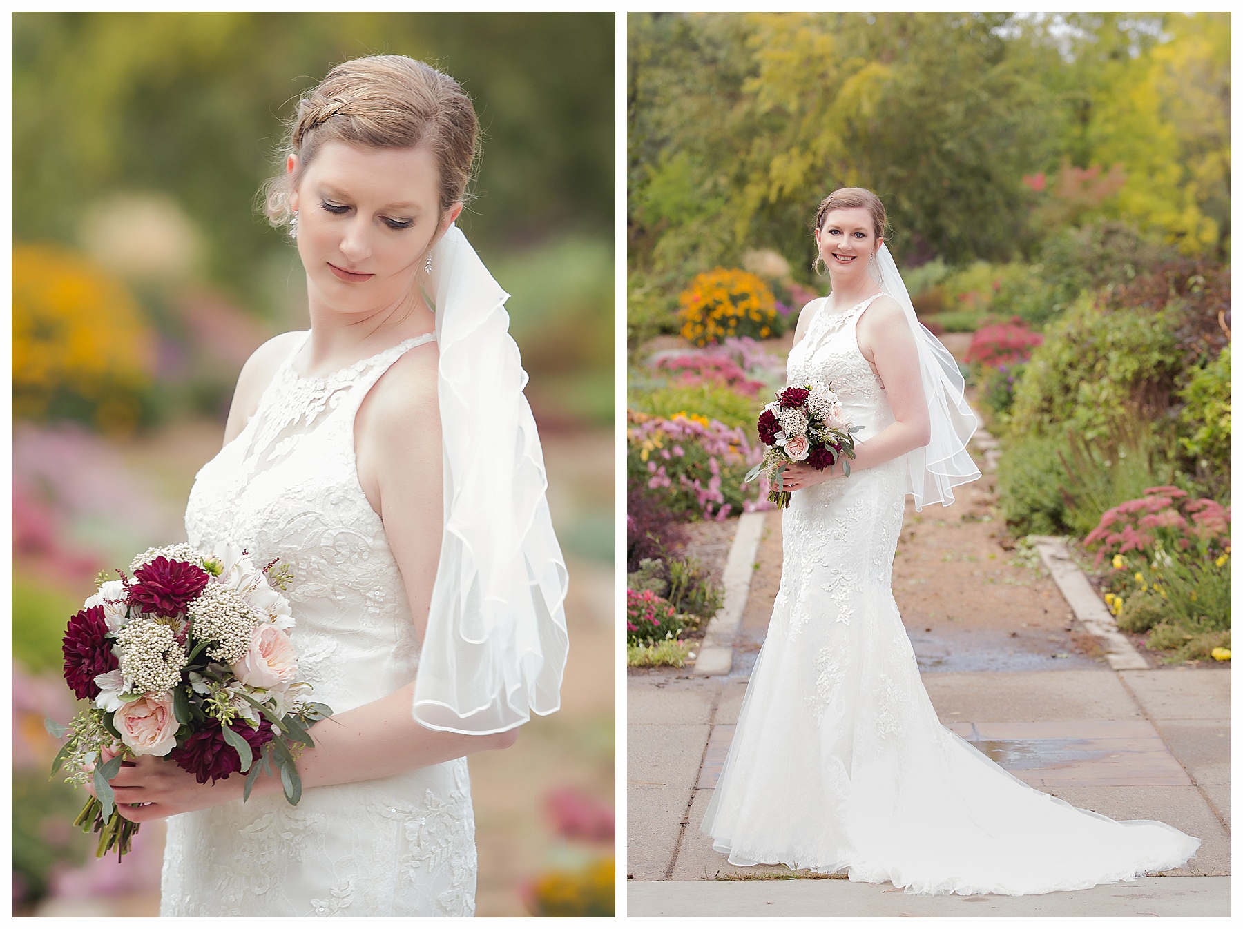 Bridal portraits in fall colors