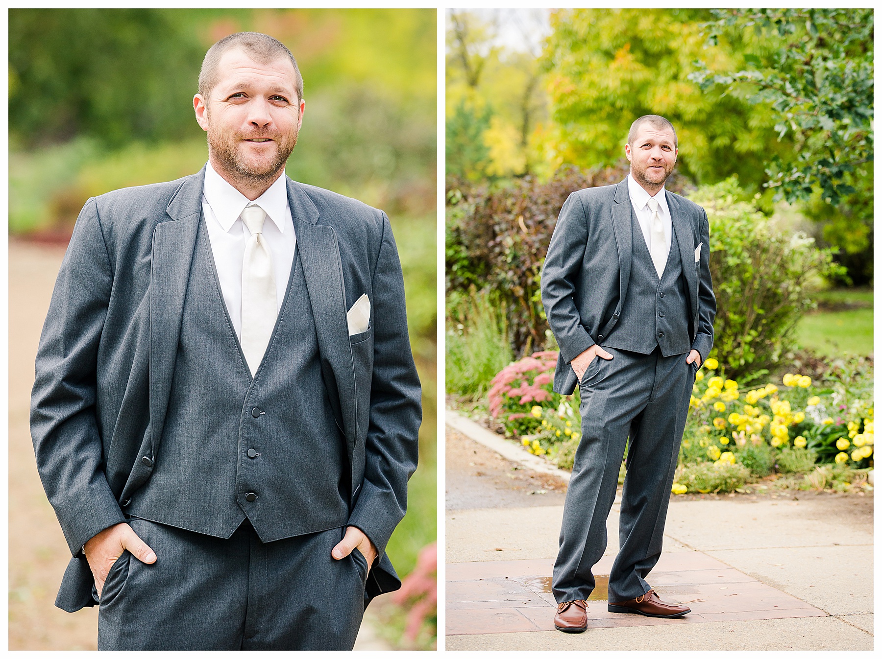 groom portraits with fall color