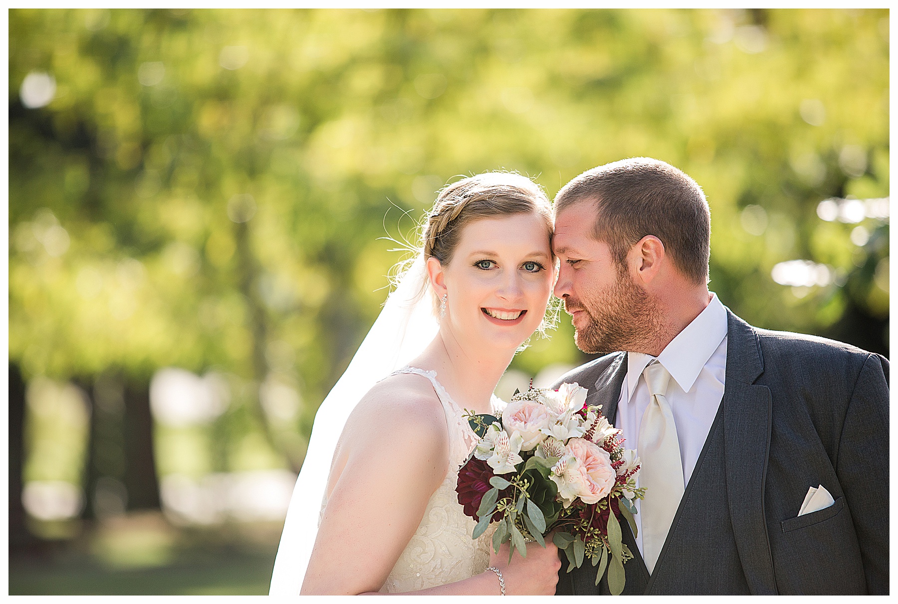 Wedding photos of bride and groom at Dickinson Extension Center